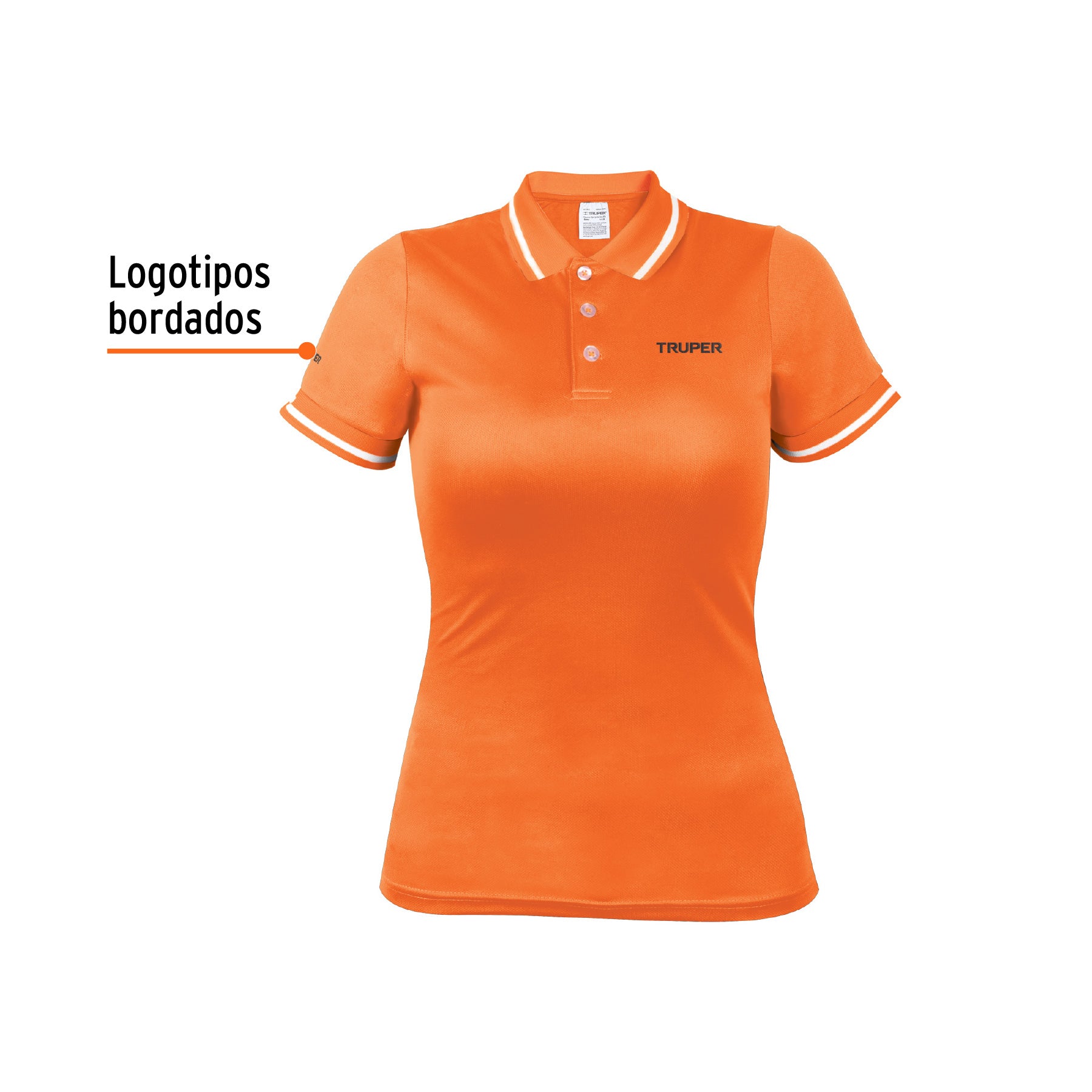 Playera polo performance para mujer, naranja, CH, TRUPER