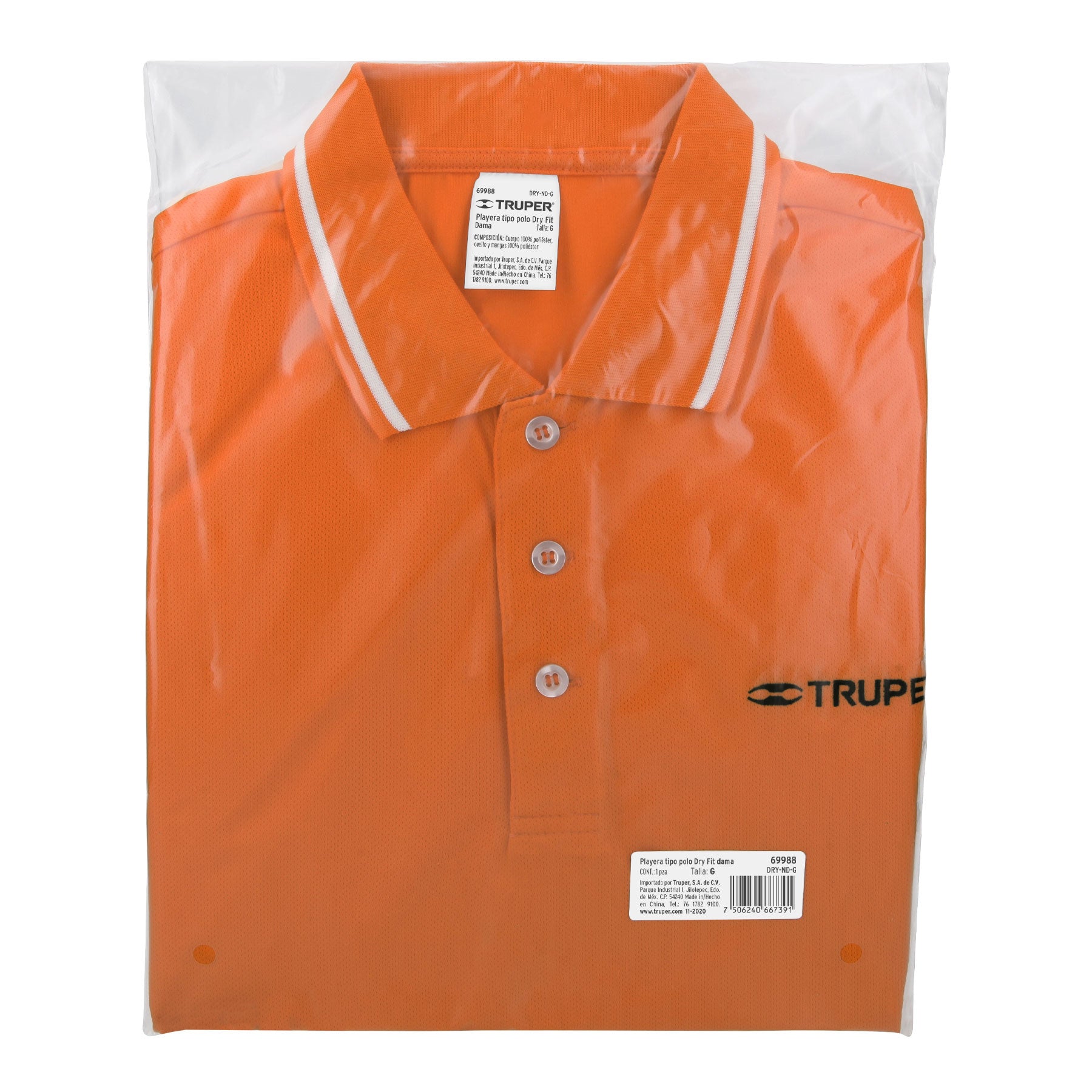 Playera polo performance para mujer, naranja, G, TRUPER