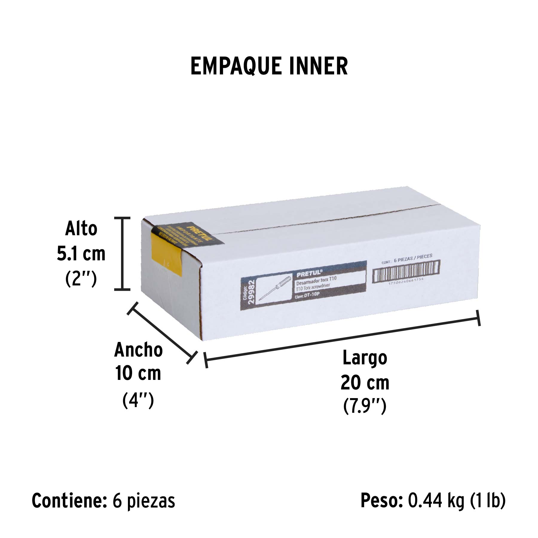 Desarmador punta Torx T 10 mango de PVC, PRETUL - Empaque