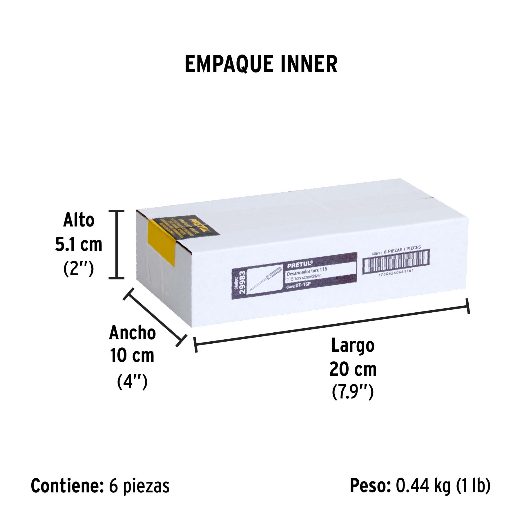 Desarmador punta Torx T 15 mango de PVC, PRETUL - Empaque