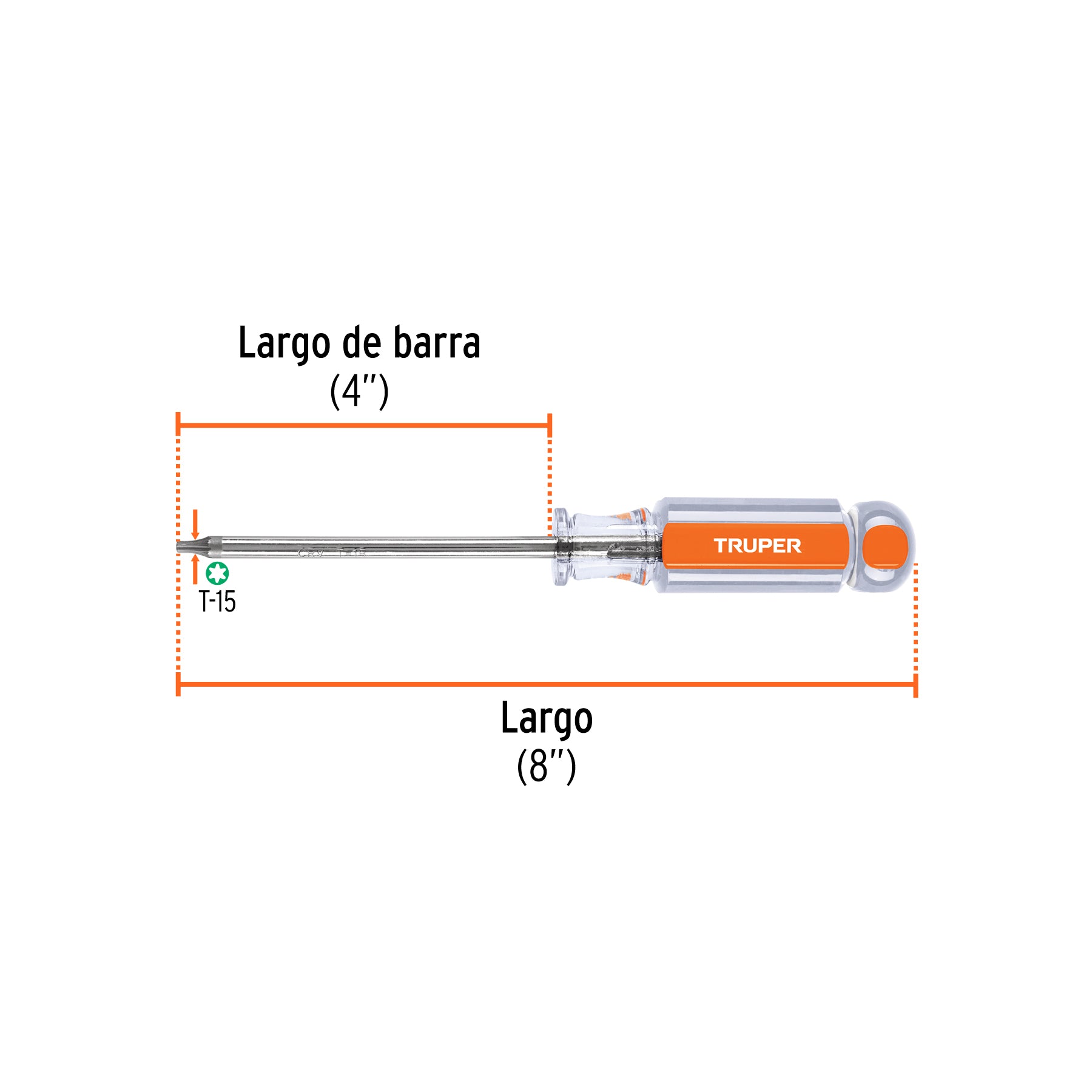 Desarmador punta Torx T 15 mango de acetato, TRUPER
