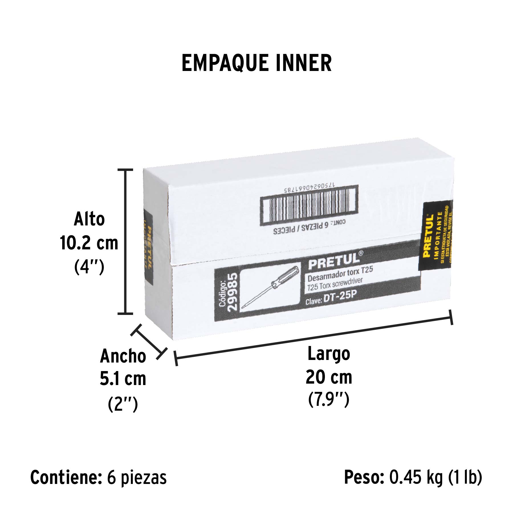 Desarmador punta Torx T 25 mango de PVC, PRETUL - Empaque