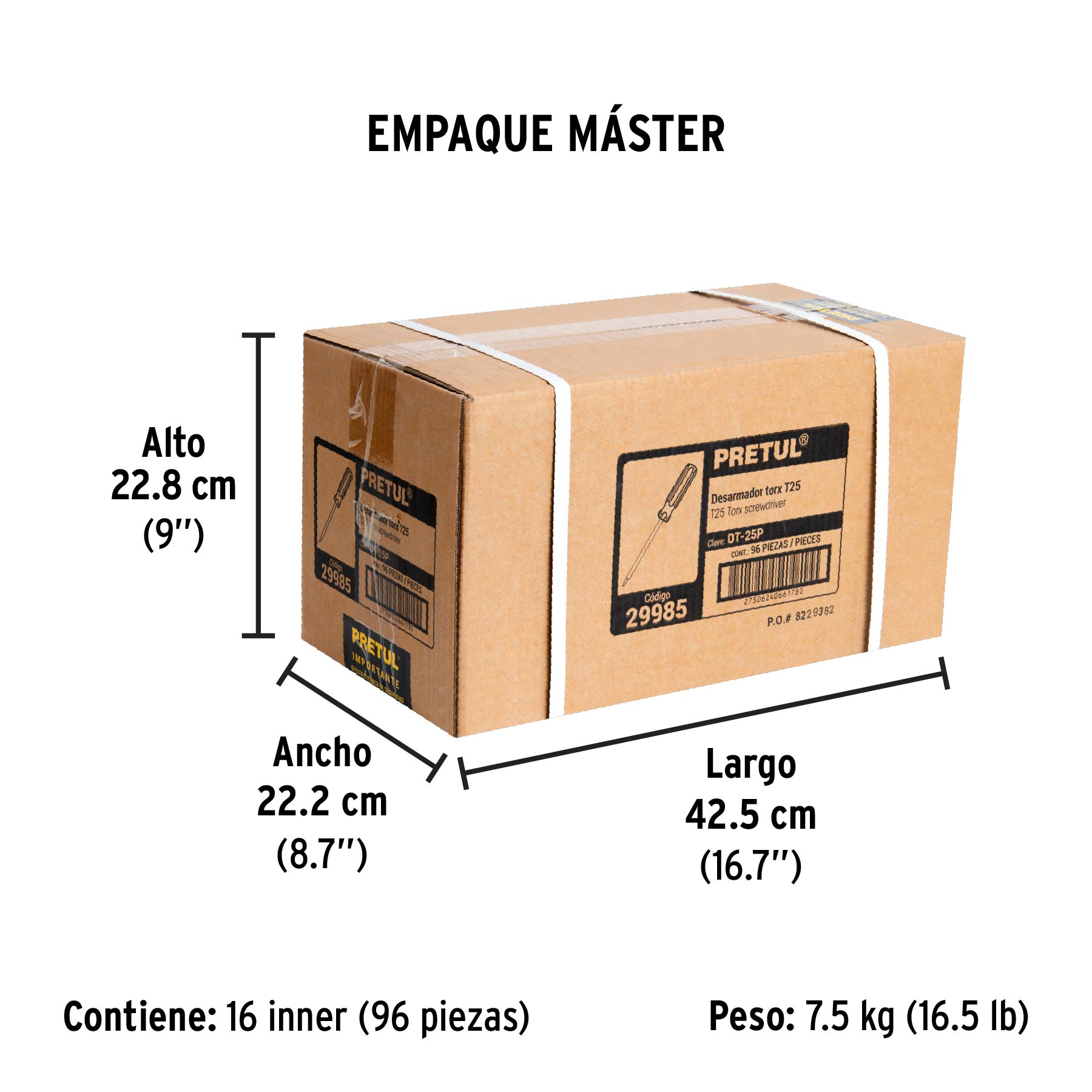 Desarmador punta Torx T 25 mango de PVC, PRETUL - Empaque