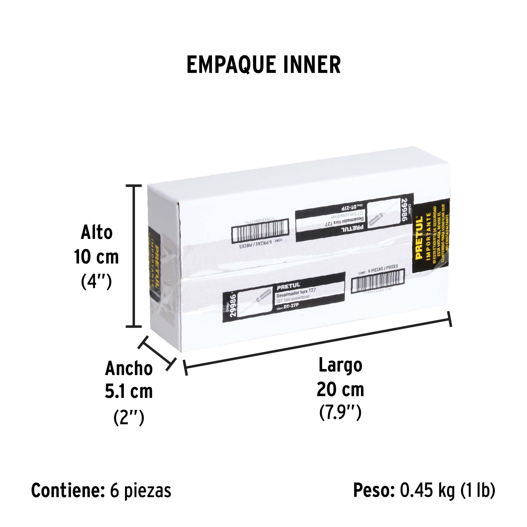 Desarmador punta Torx T 27 mango de PVC, PRETUL - Empaque