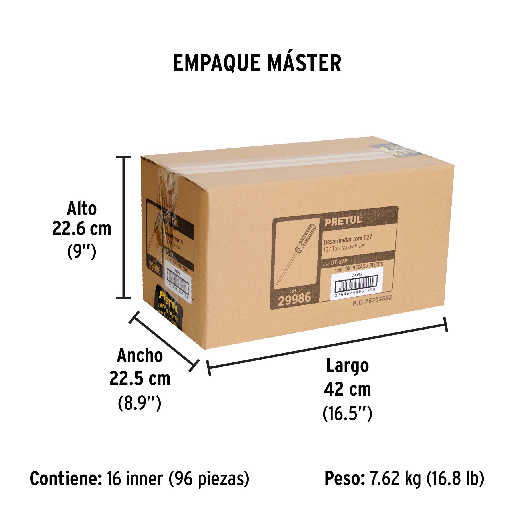 Desarmador punta Torx T 27 mango de PVC, PRETUL - Empaque