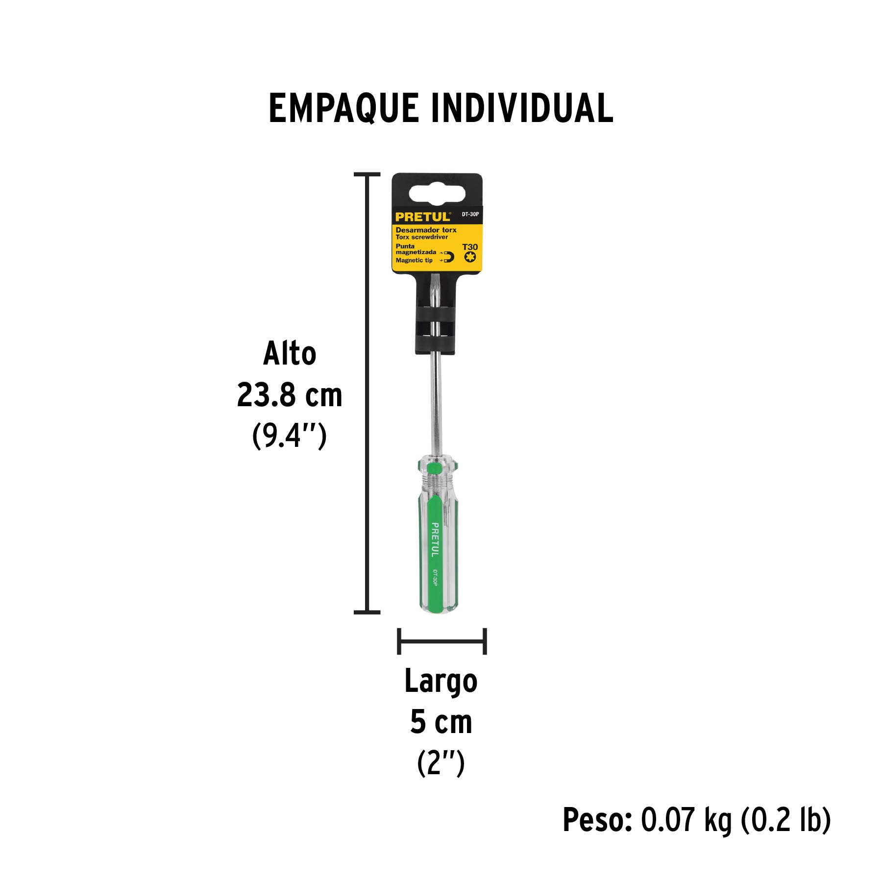 Desarmador punta Torx T 30 mango de PVC, PRETUL - Empaque