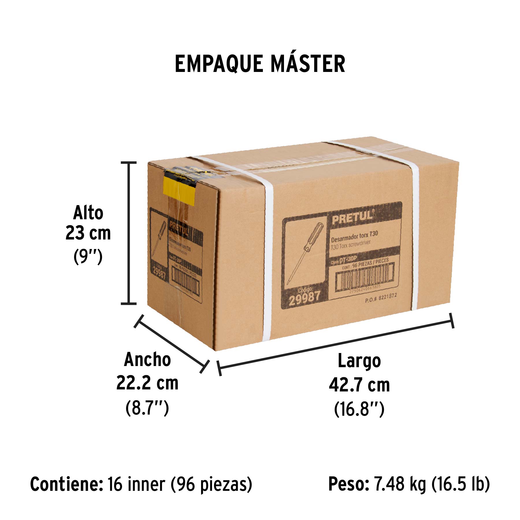 Desarmador punta Torx T 30 mango de PVC, PRETUL - Empaque