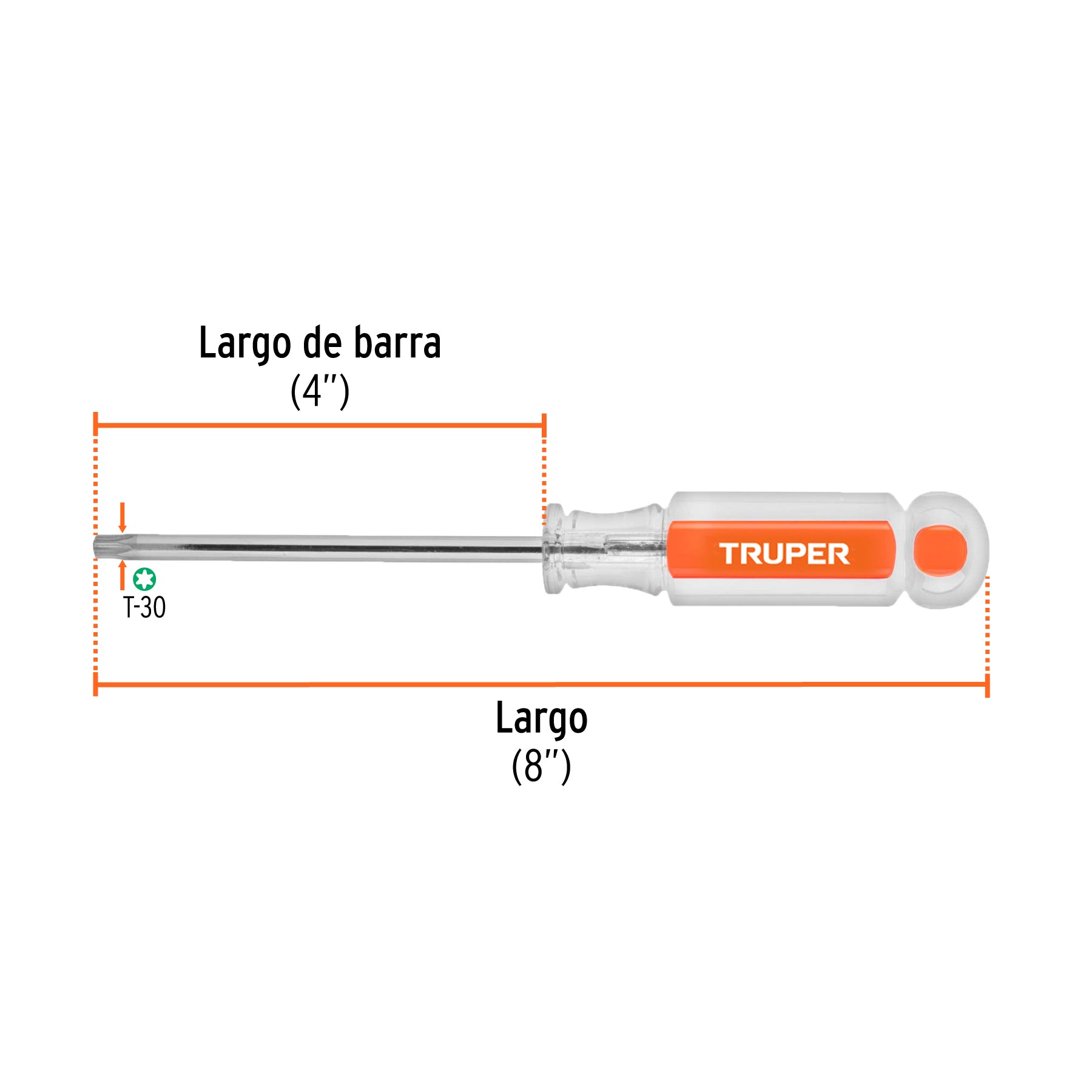 Desarmador punta Torx T 30 mango de acetato, TRUPER