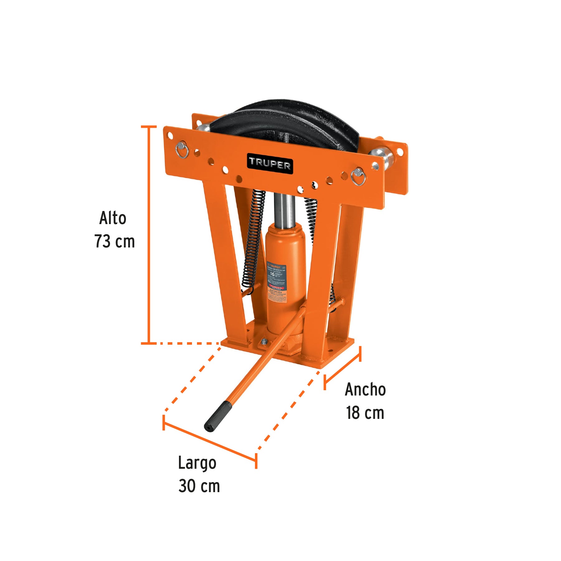 Doblador hidráulico para tubo, 16 ton, TRUPER