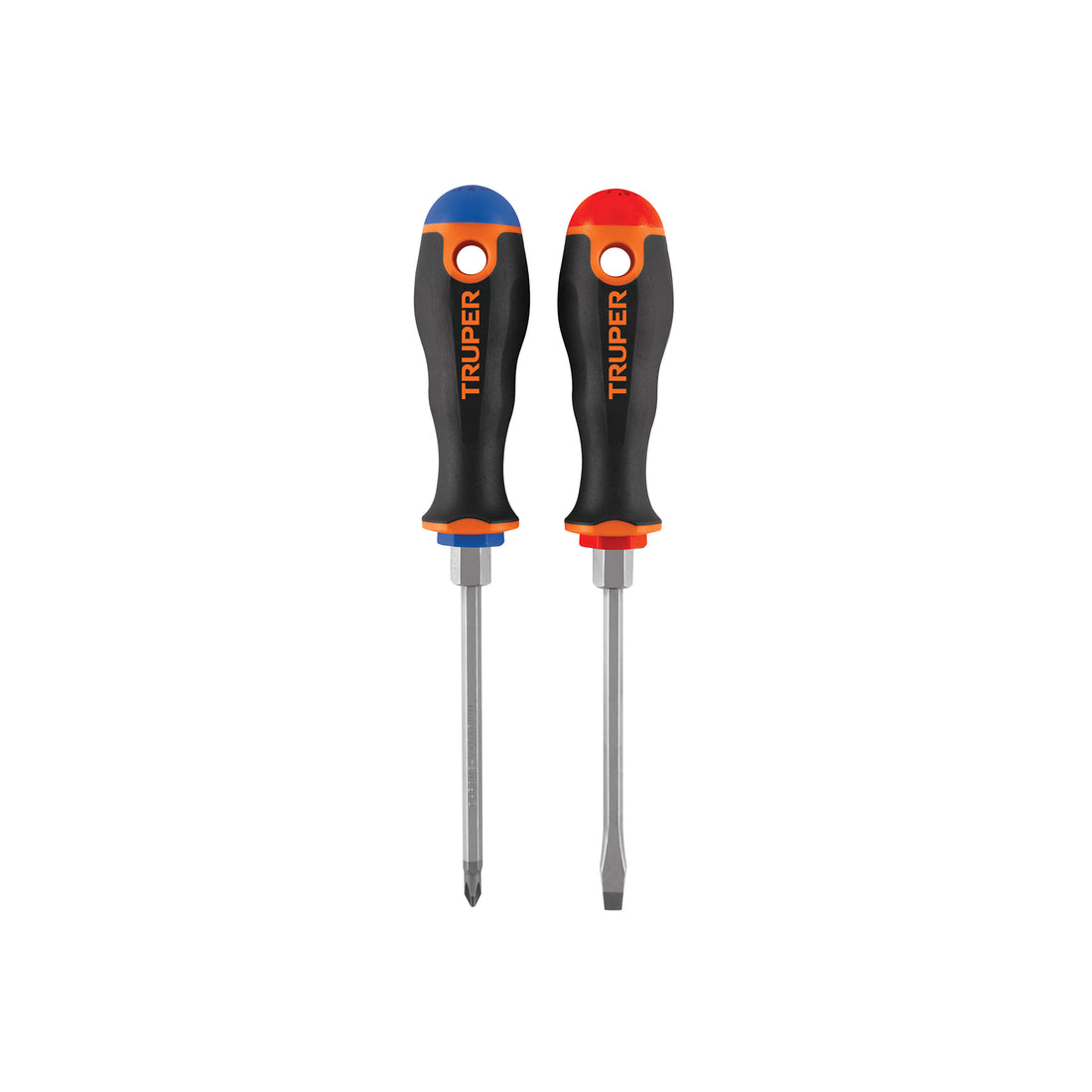 Dúo de desarmadores 3/16" x 4" mango Comfort Grip, TRUPER