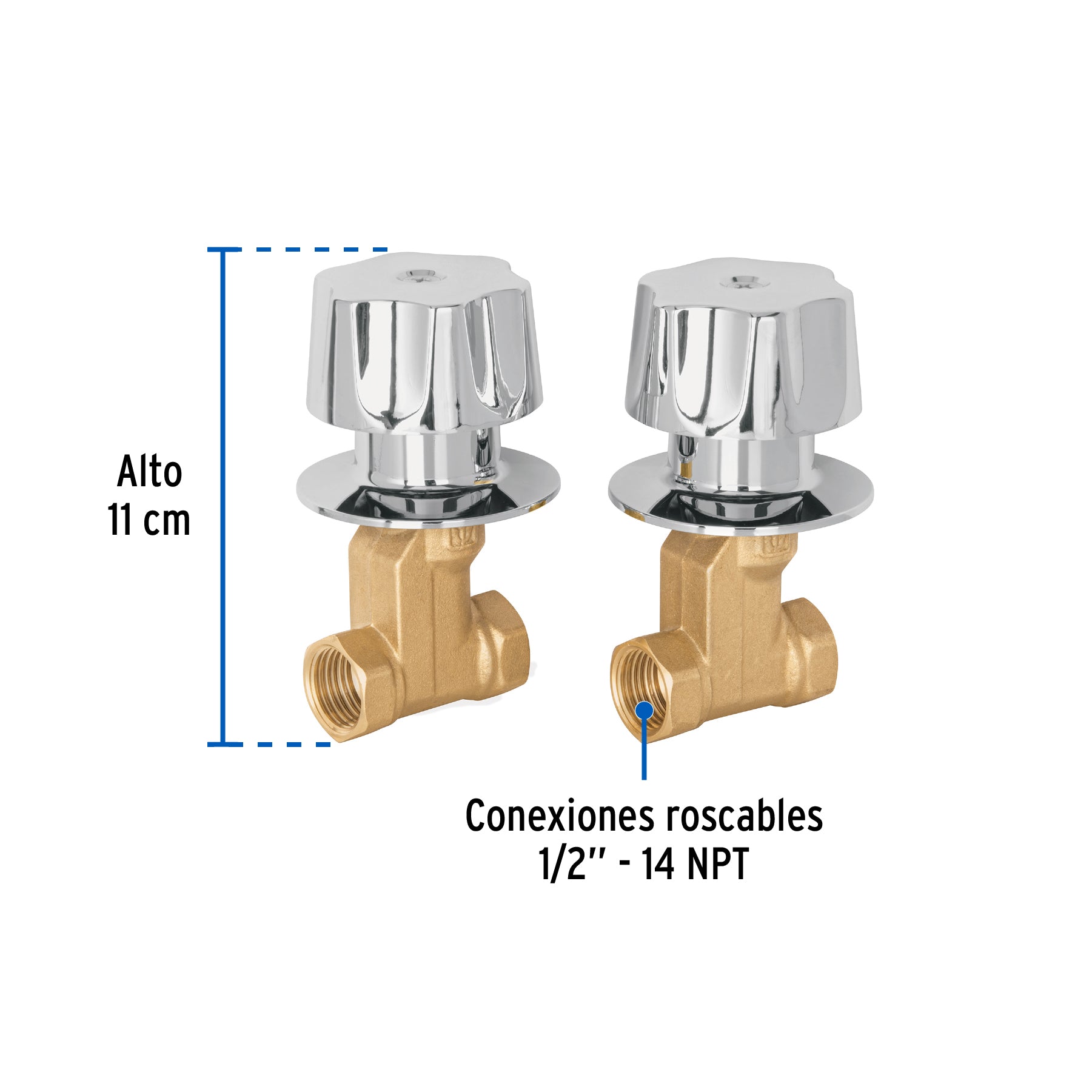 Juego llaves empotrar roscables, maneral metálico, BASIC