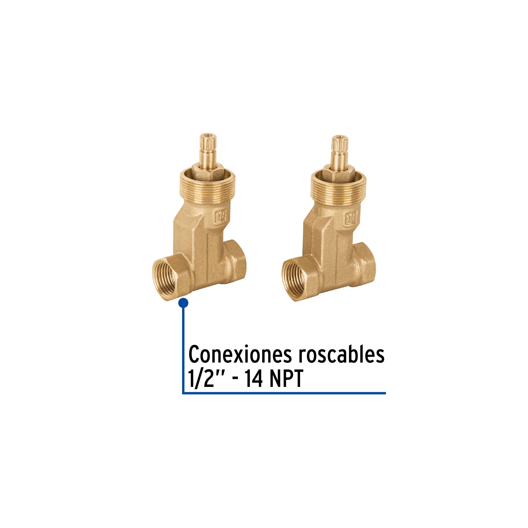 Juego llaves empotrar roscables,compresión,sin maneral BASIC