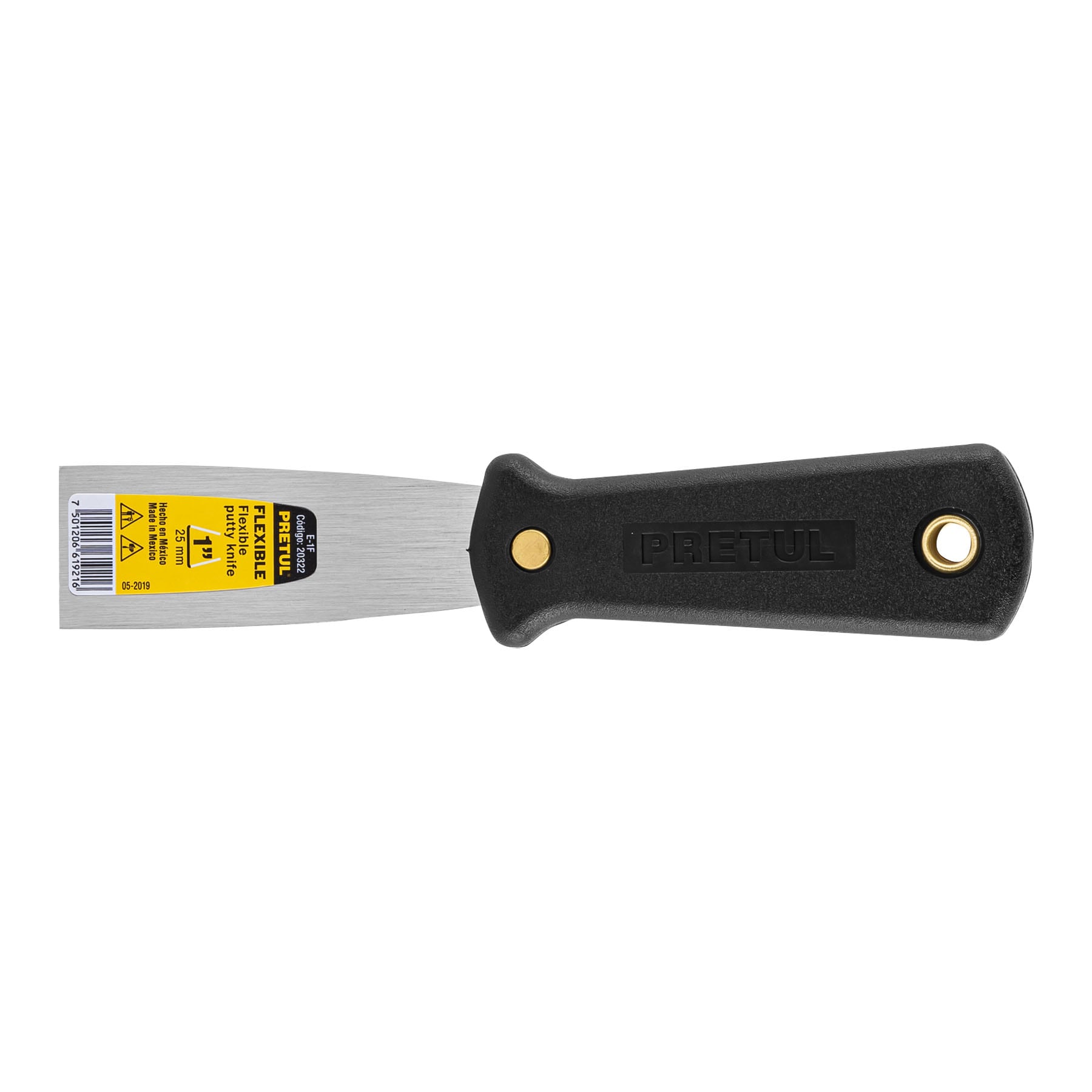Espátula flexible 1" con mango de plástico, PRETUL