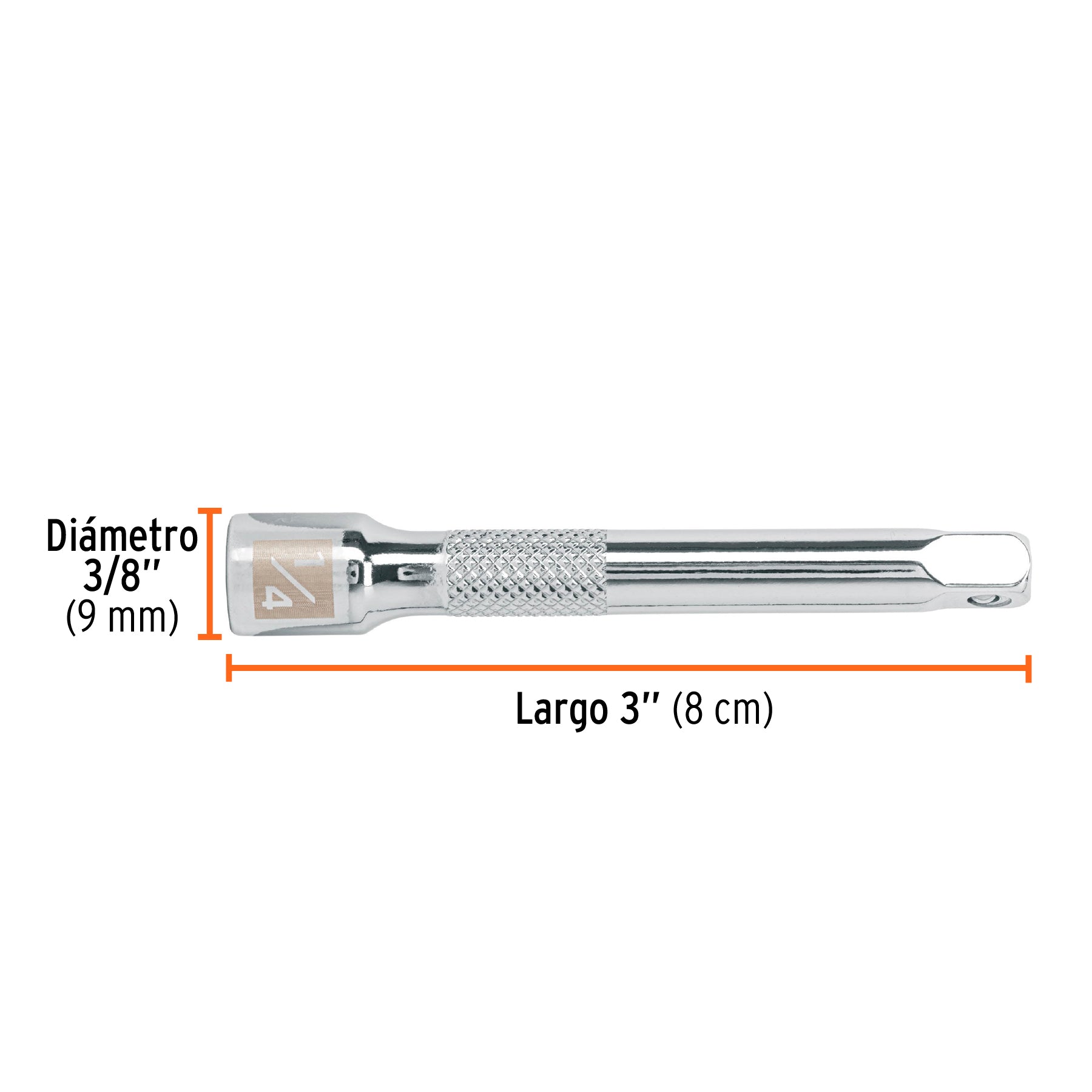 Extensión para matraca, cuadro 1/4", largo 3", TRUPER