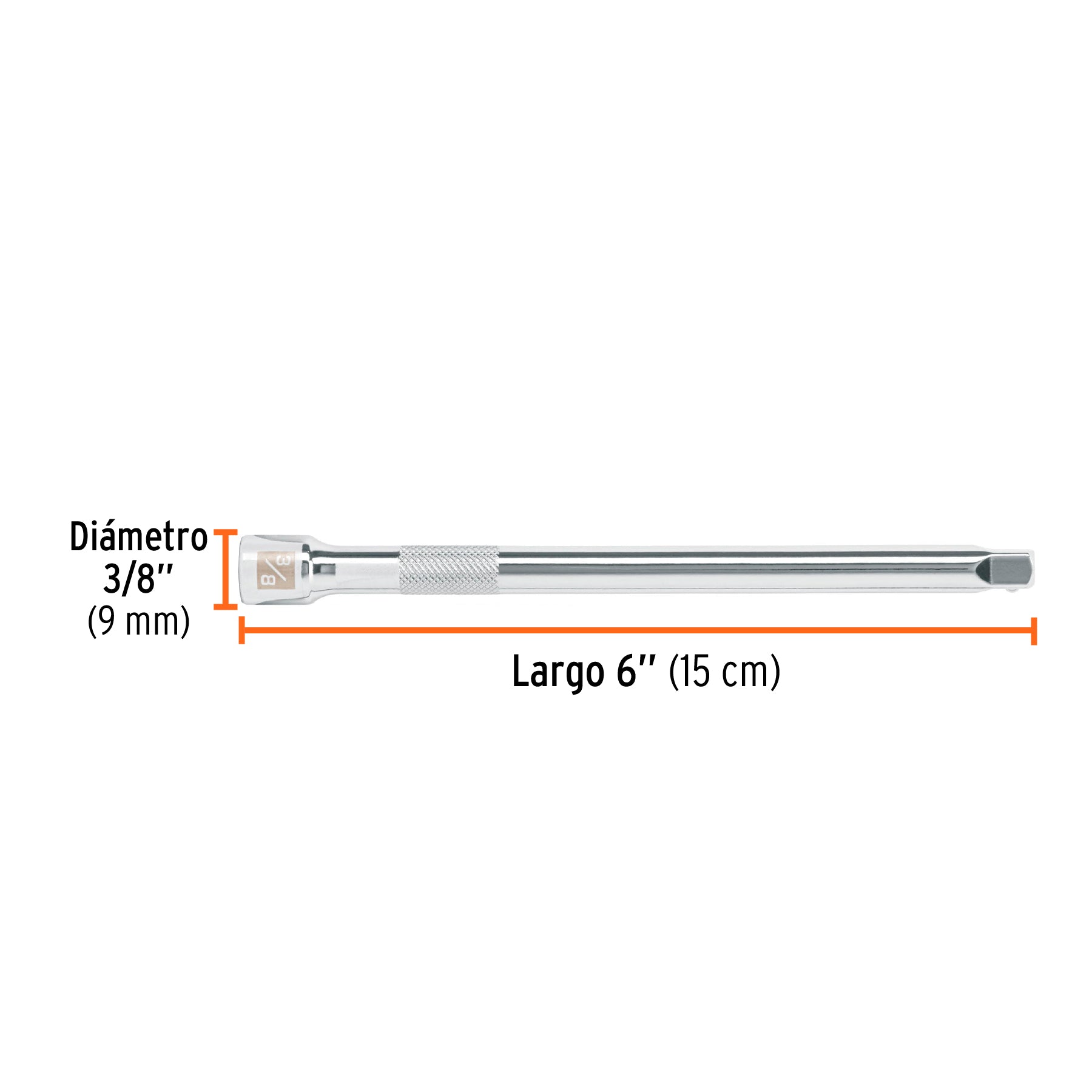 Extensión para matraca, cuadro 1/4", largo 6", TRUPER