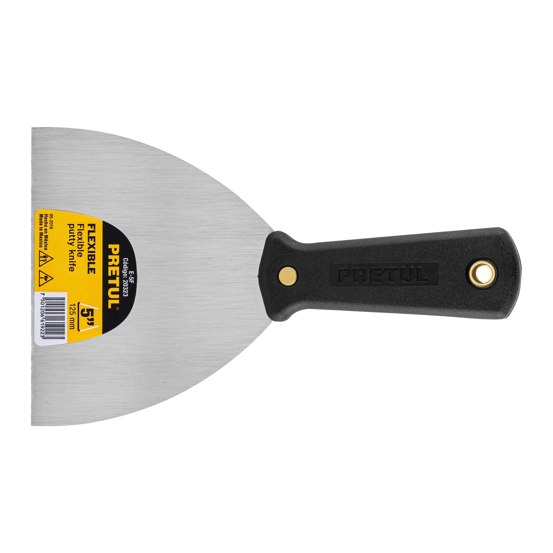 Espátula flexible 5" con mango de plástico, PRETUL