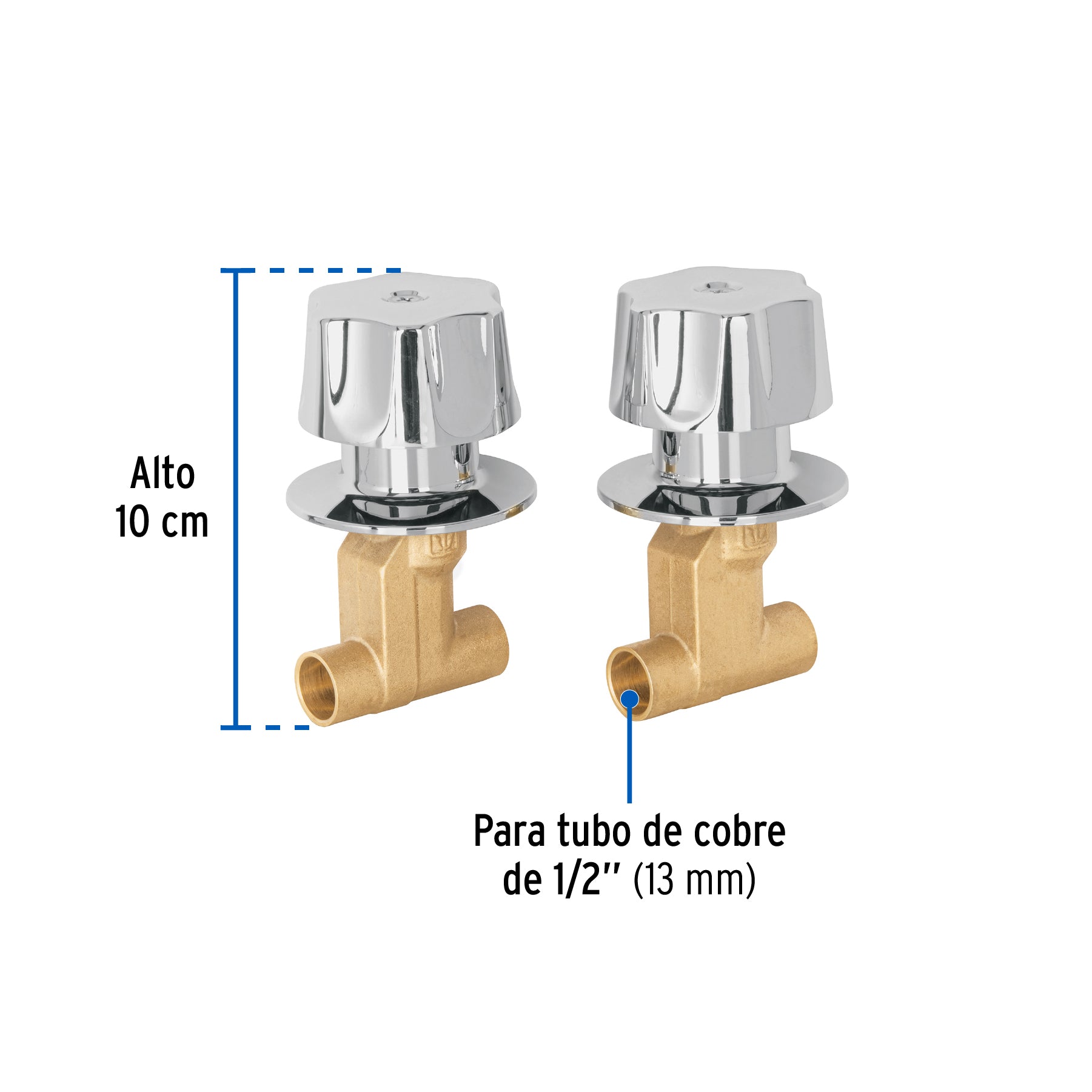 Juego llaves empotrar soldables, maneral metálico, BASIC