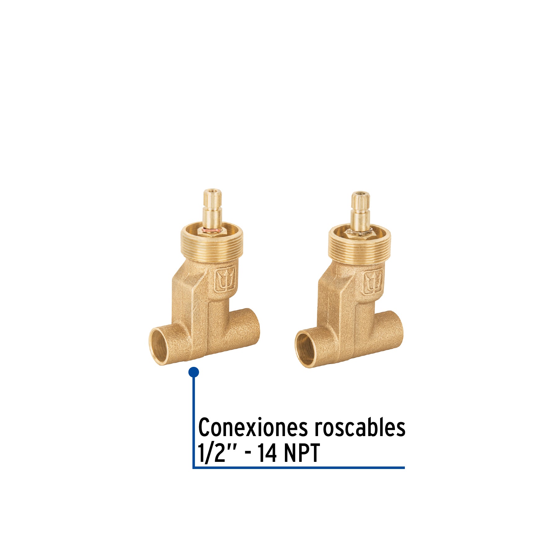 Juego llaves empotrar soldables,1/4 vuelta,sin maneral FOSET