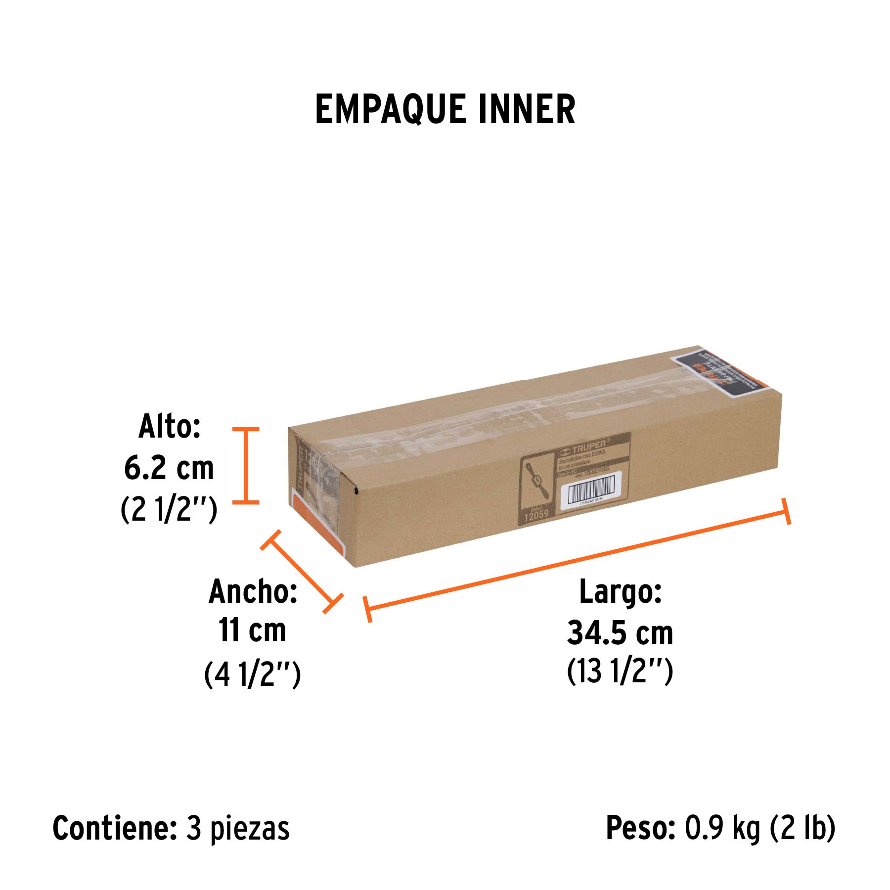 Escochebre curvo 9", TRUPER - Empaque