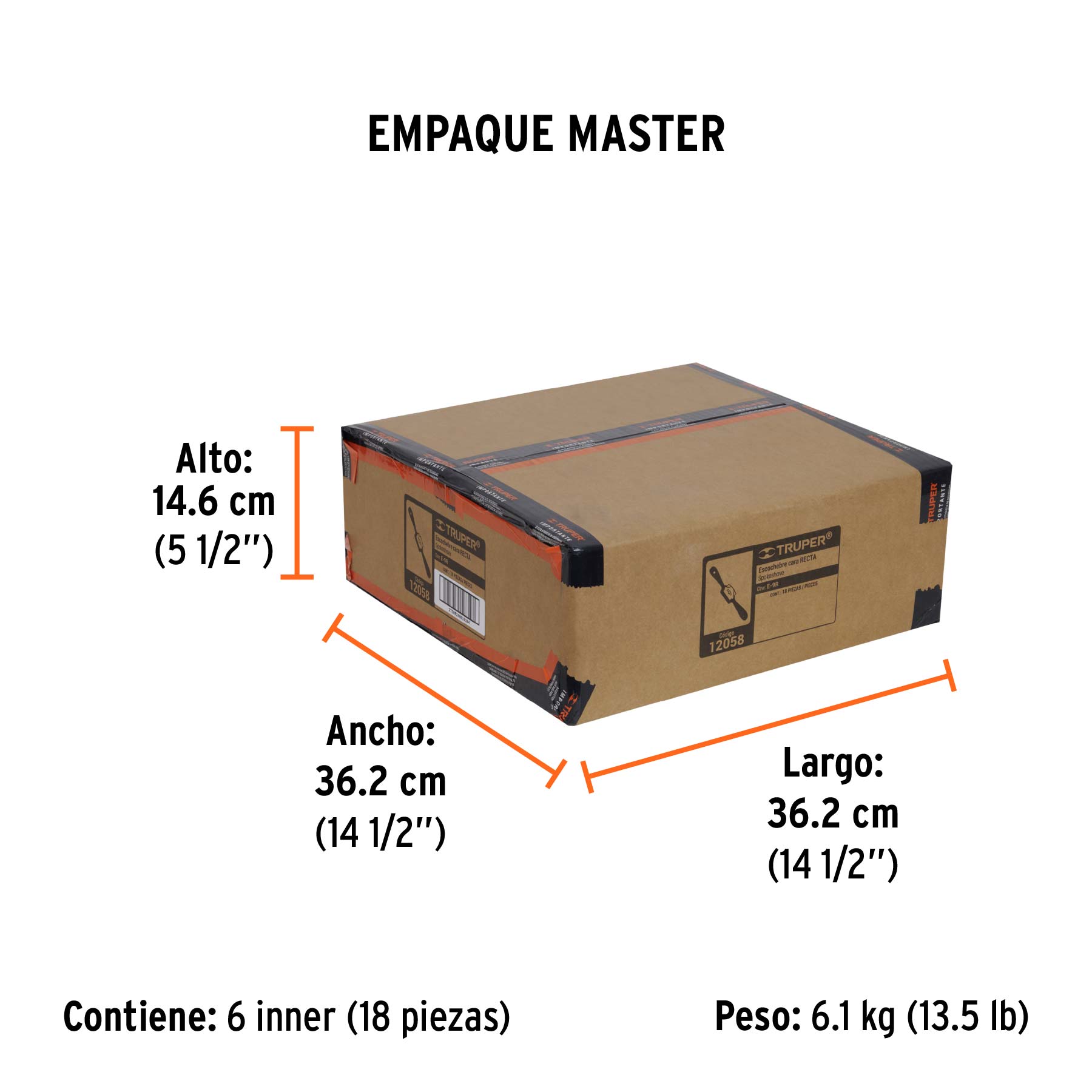 Escochebre recto 9", TRUPER - Empaque