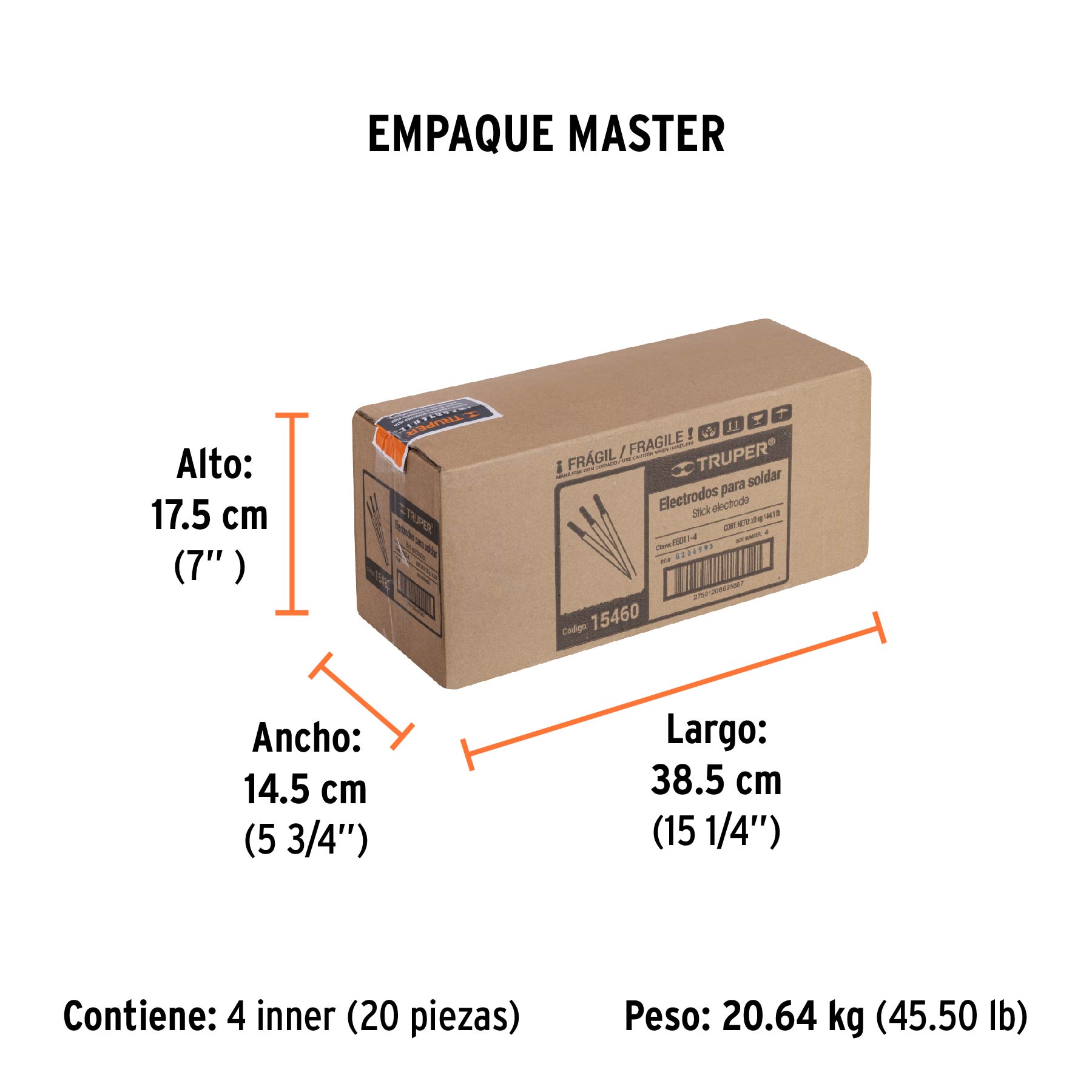 Bolsa con 1 kg de electrodos 6011 de 1/8", TRUPER - Empaque