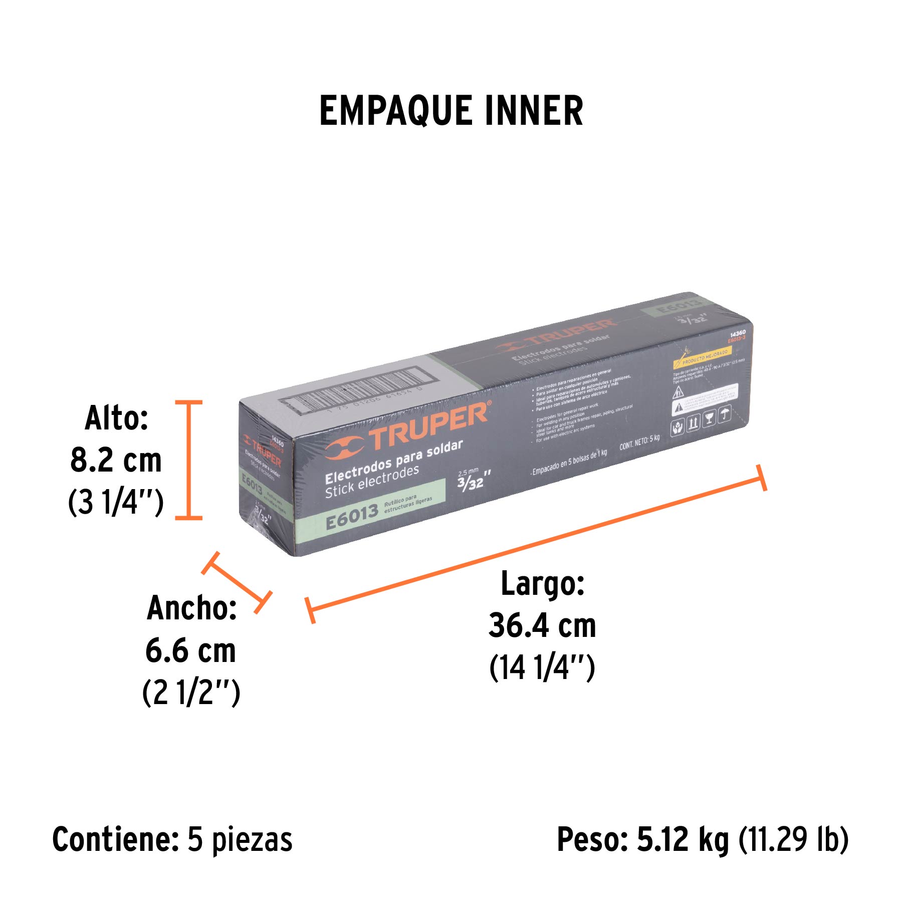 Bolsa con 1 kg de electrodos 6013 de 3/32", TRUPER - Empaque