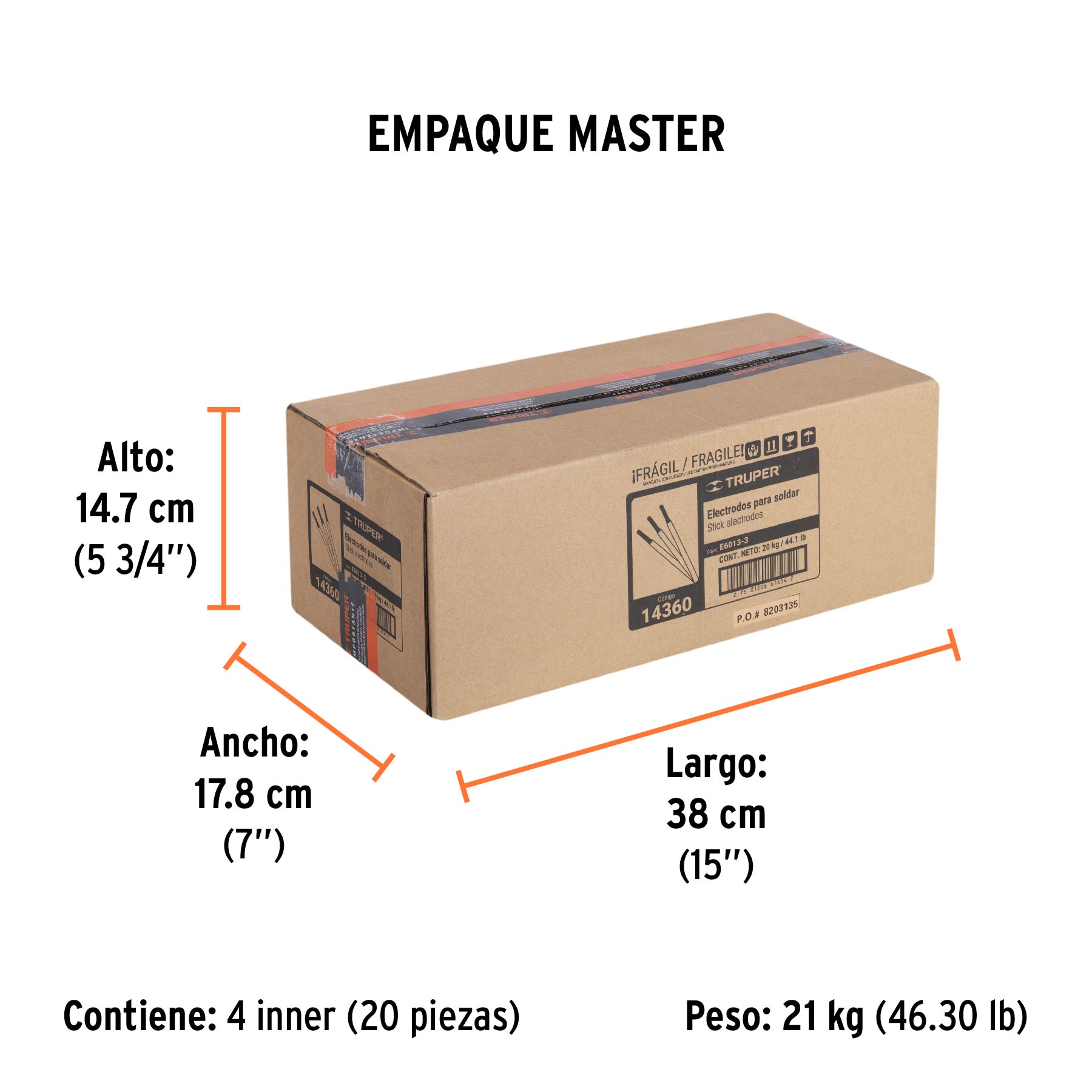 Bolsa con 1 kg de electrodos 6013 de 3/32", TRUPER - Empaque
