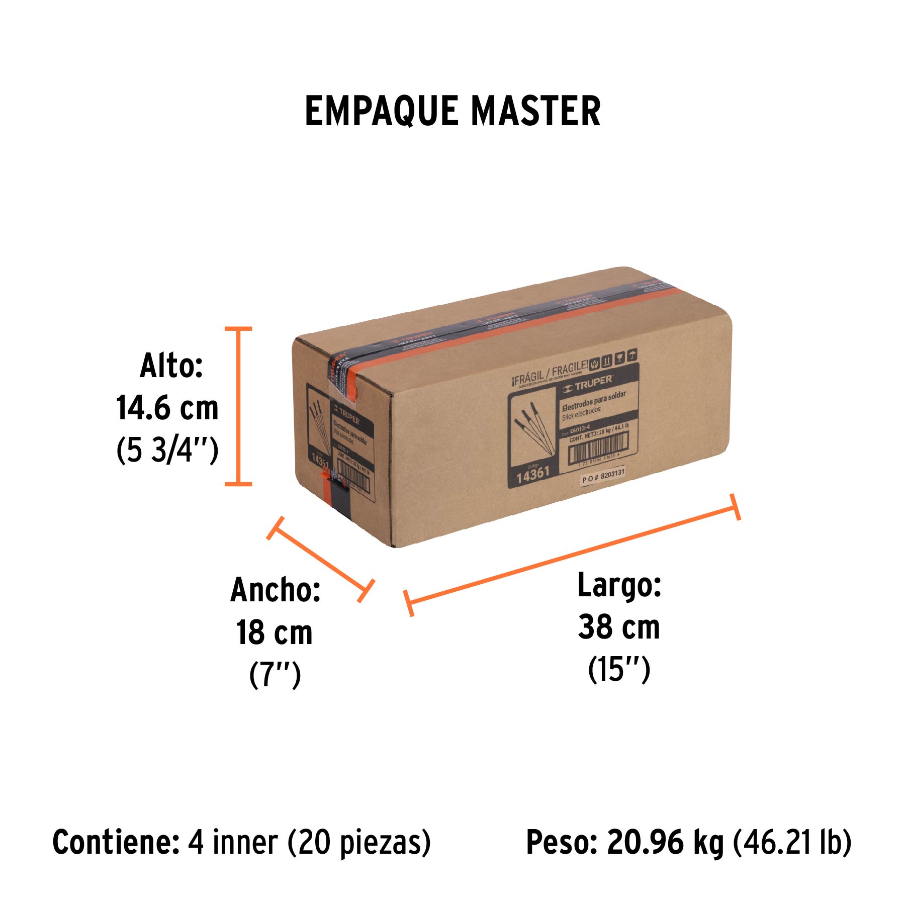 Bolsa con 1 kg de electrodos 6013 de 1/8", TRUPER - Empaque