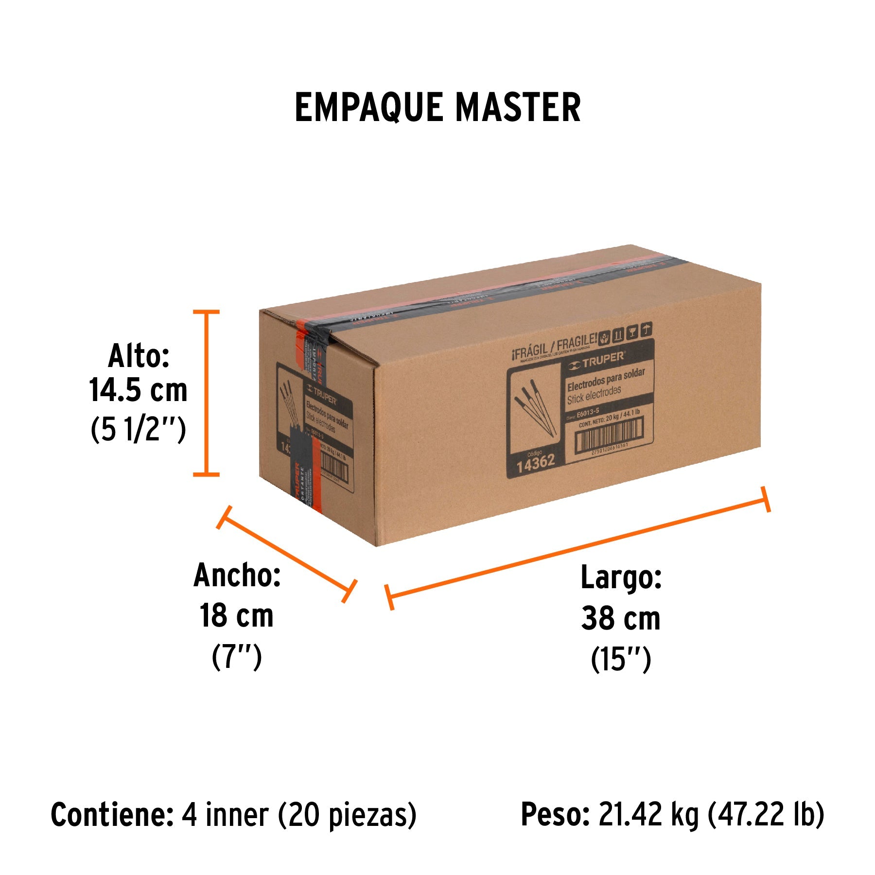 Bolsa con 1 kg de electrodos 6013 de 5/32", TRUPER - Empaque