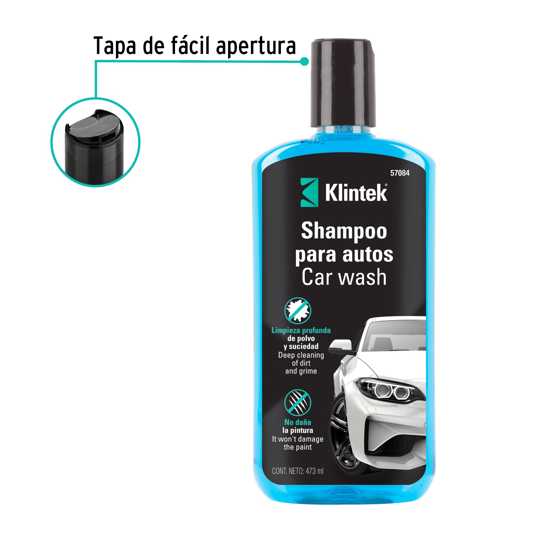 Shampoo para auto, 473 ml, KLINTEK
