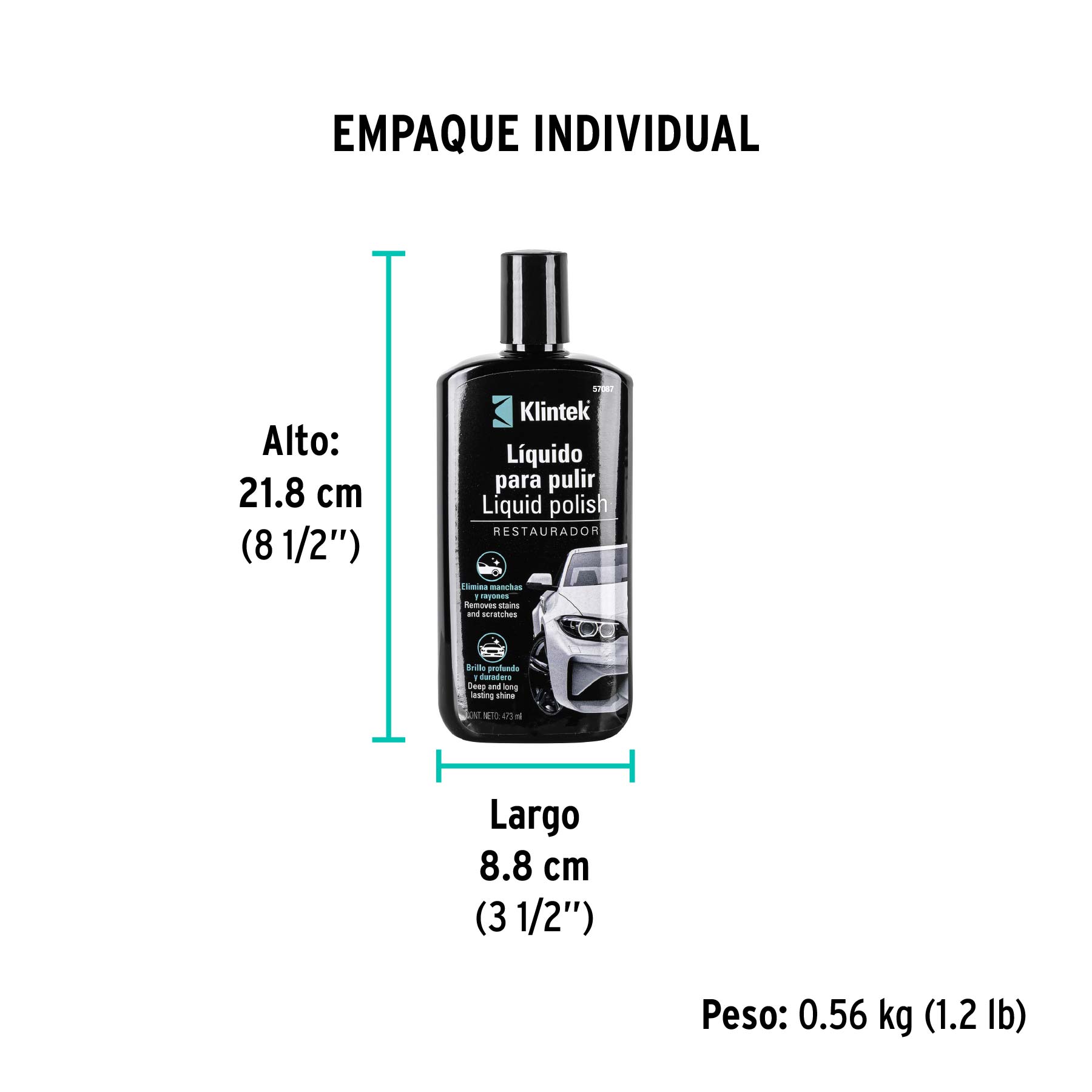 Polish líquido para auto, 473 ml, KLINTEK - Empaque