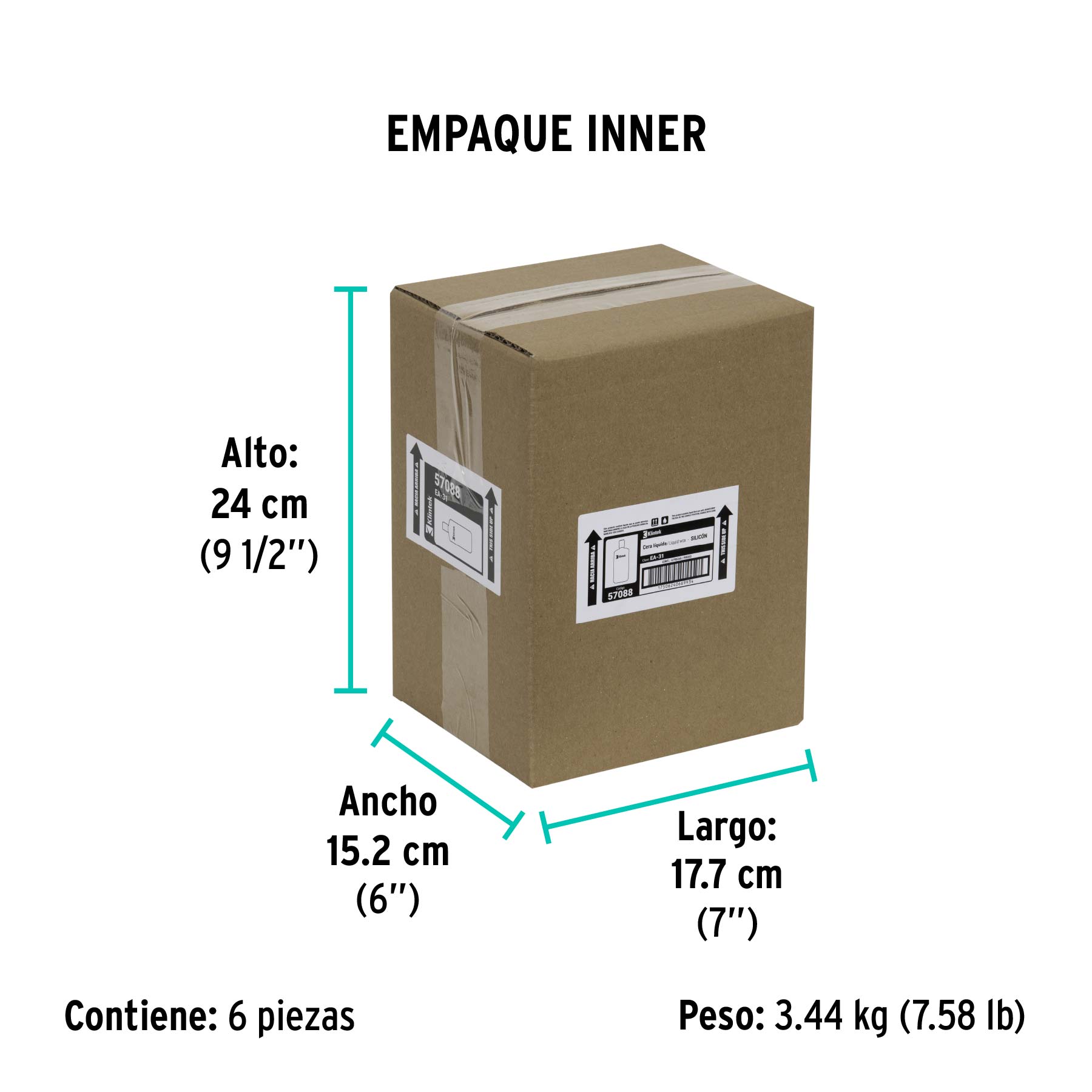 Cera líquida de silicón para auto, 473 ml, KLINTEK - Empaque