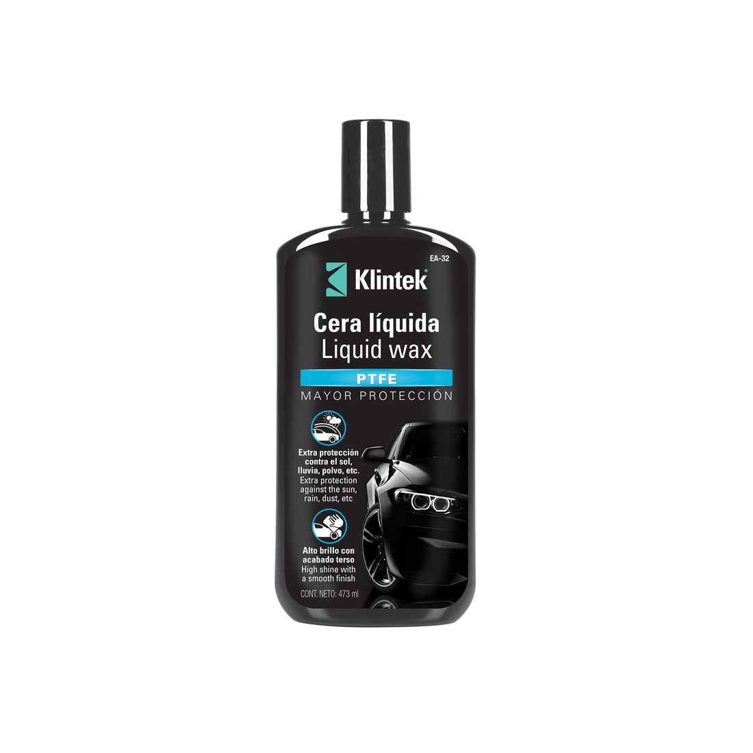 Cera líquida PTFE para auto, 473 ml, KLINTEK