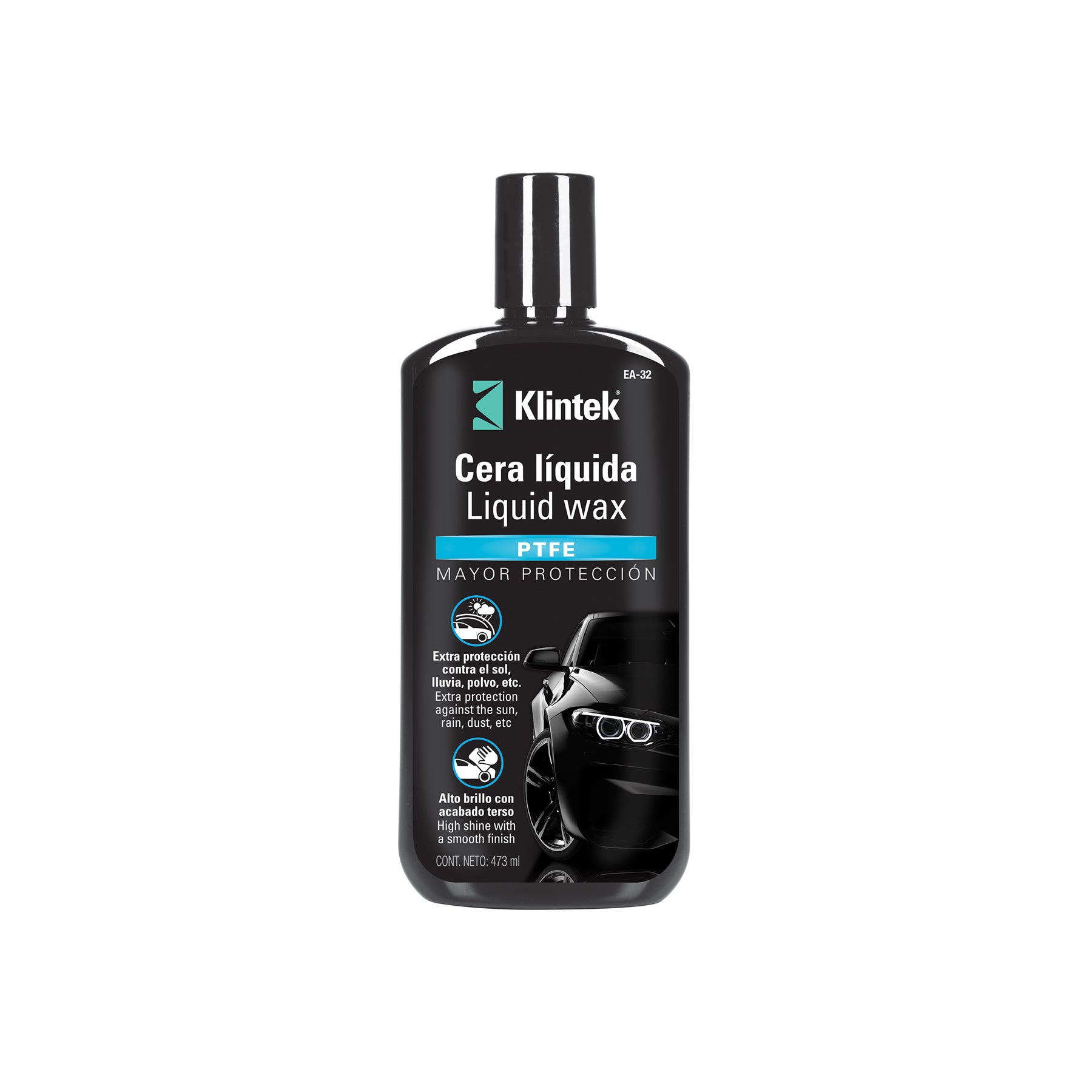 Cera líquida PTFE para auto, 473 ml, KLINTEK