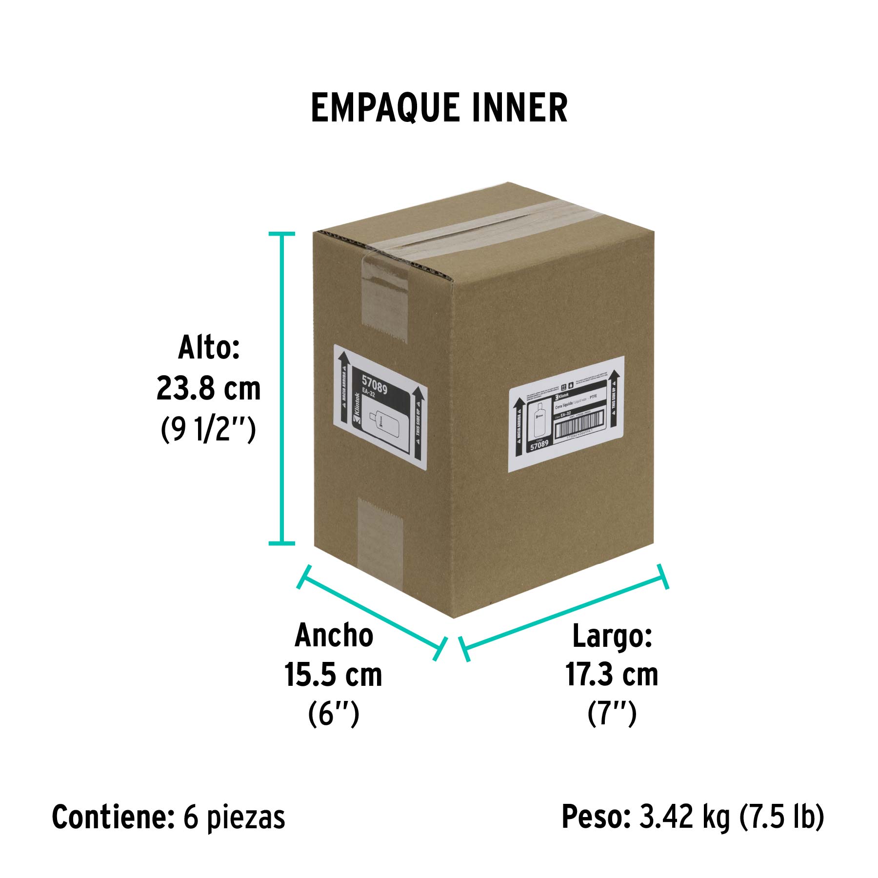 Cera líquida PTFE para auto, 473 ml, KLINTEK - Empaque