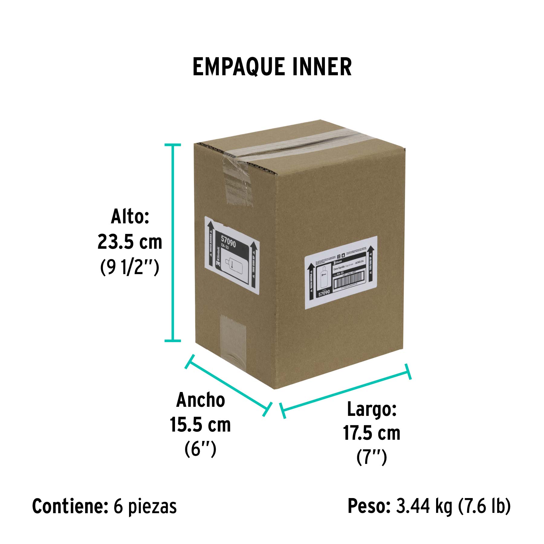 Cera líquida acrílica para auto, 473 ml, KLINTEK - Empaque