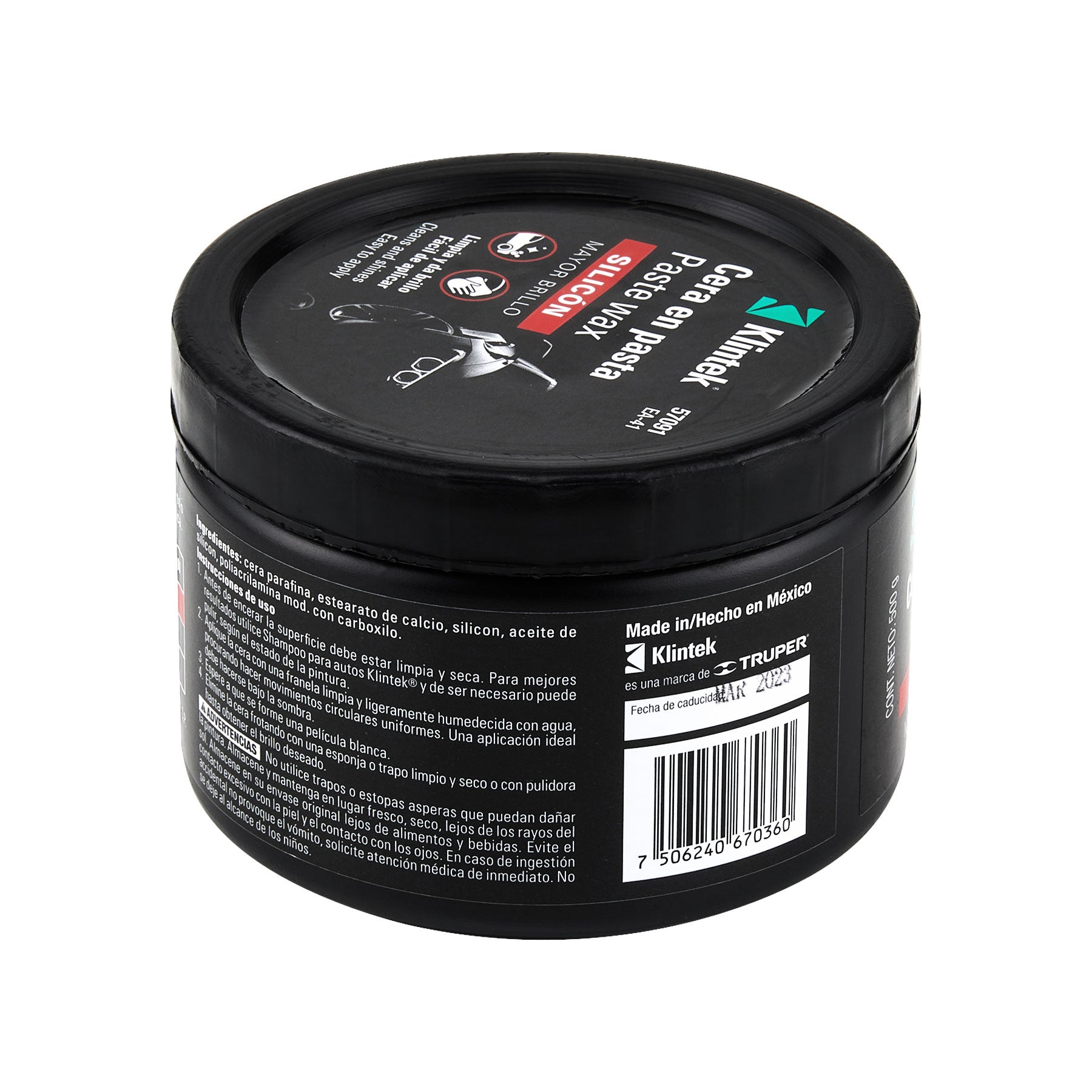 Cera en pasta de silicón para auto, 500 g, KLINTEK