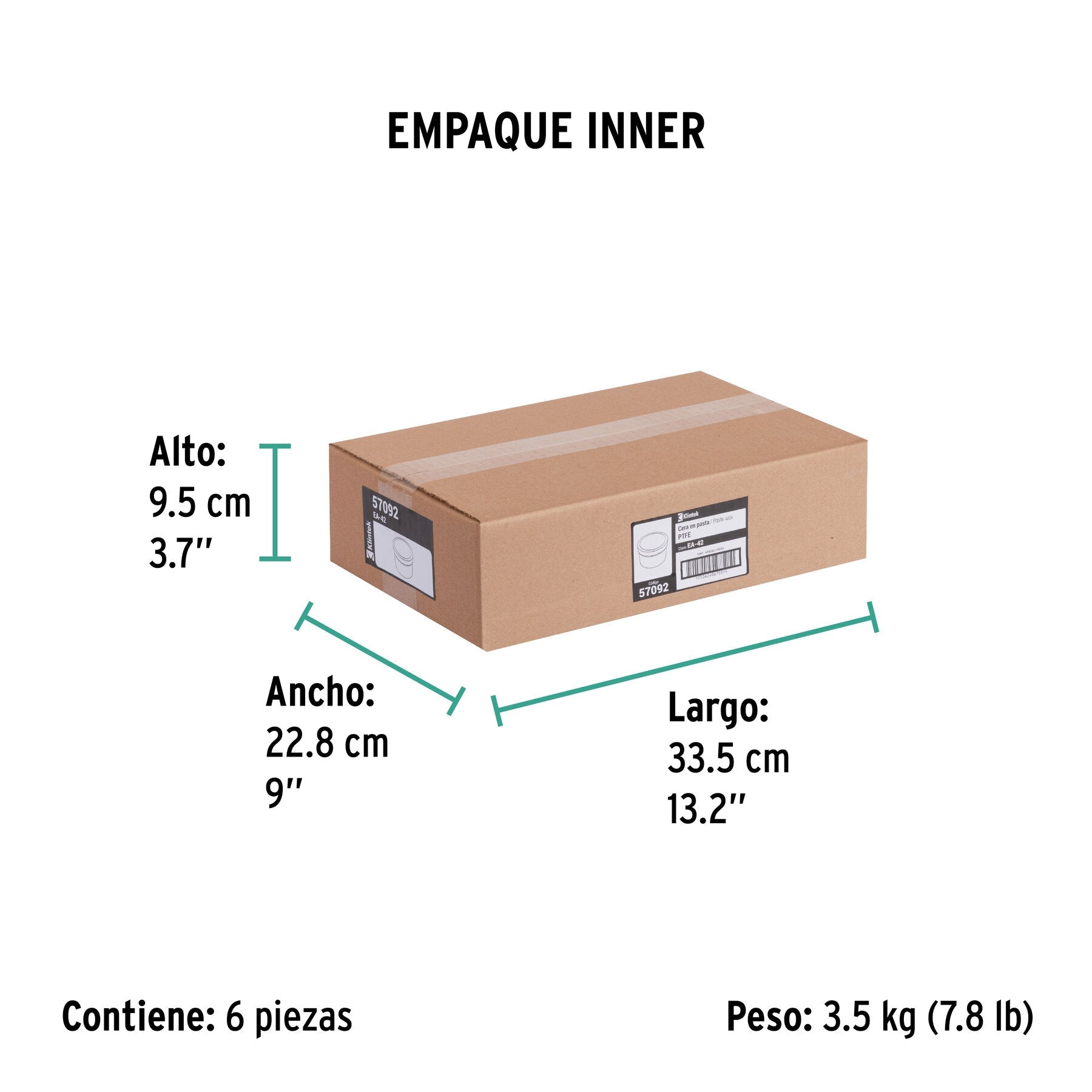 Cera en pasta PTFE para auto, 500 g, KLINTEK - Empaque