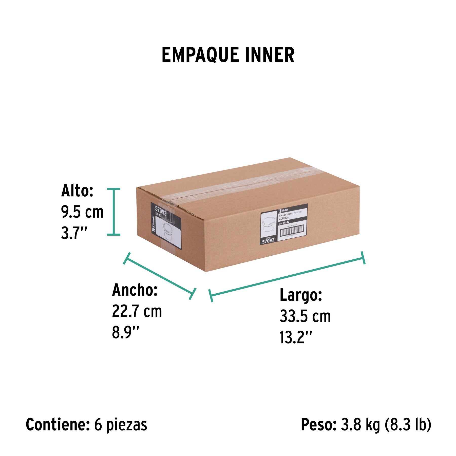 Cera pasta acrílica para auto, 500 g, KLINTEK - Empaque