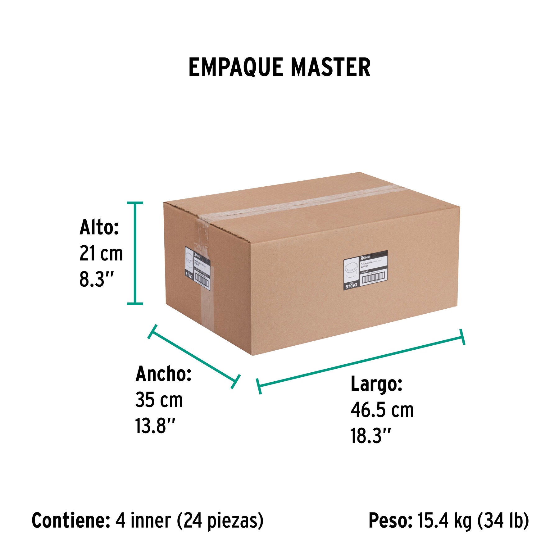 Cera pasta acrílica para auto, 500 g, KLINTEK - Empaque