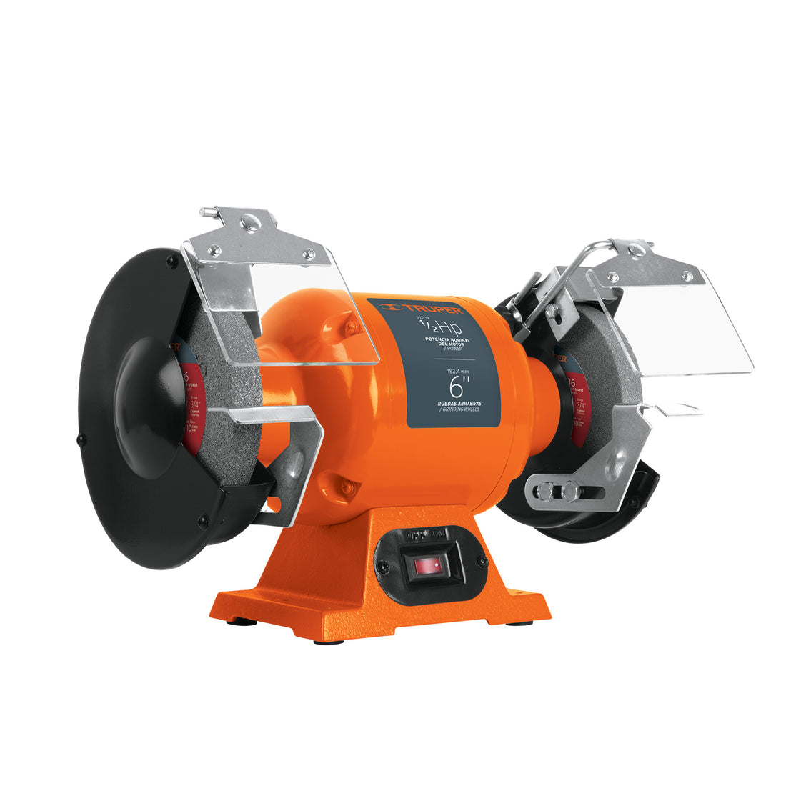 Esmeril de banco de 6" de 1/2 HP (370 W), TRUPER (DESC)