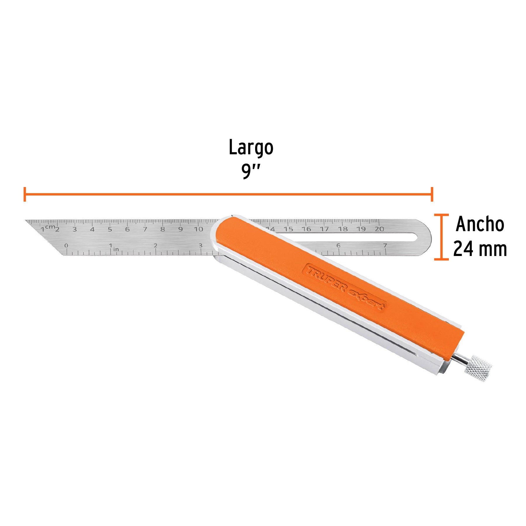 Escuadra 9" falsa de acero inox mango de aluminio, EXPERT