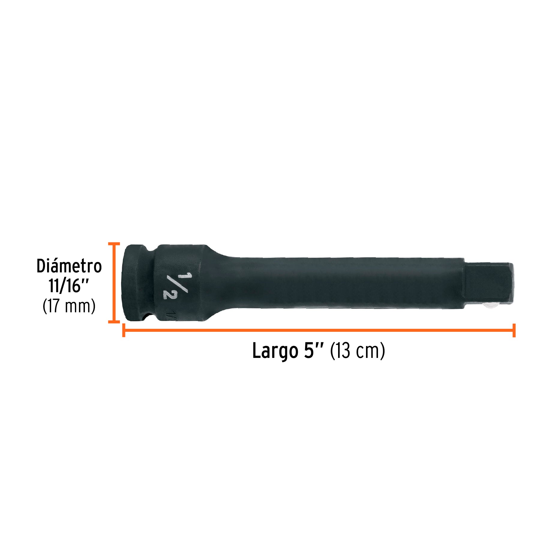 Extensión de impacto con cuadro de 1/2", largo 5", TRUPER