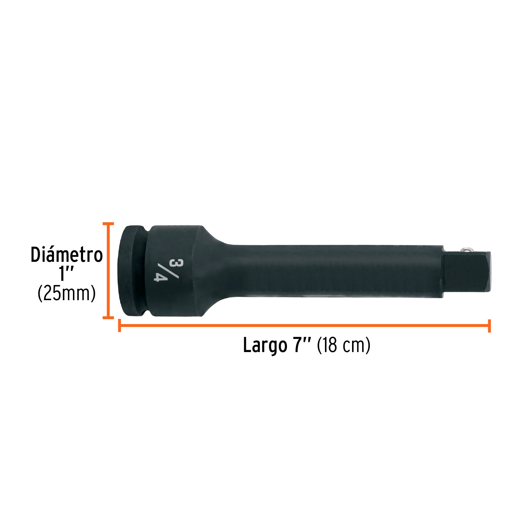 Extensión de impacto con cuadro de 3/4", largo 7", TRUPER