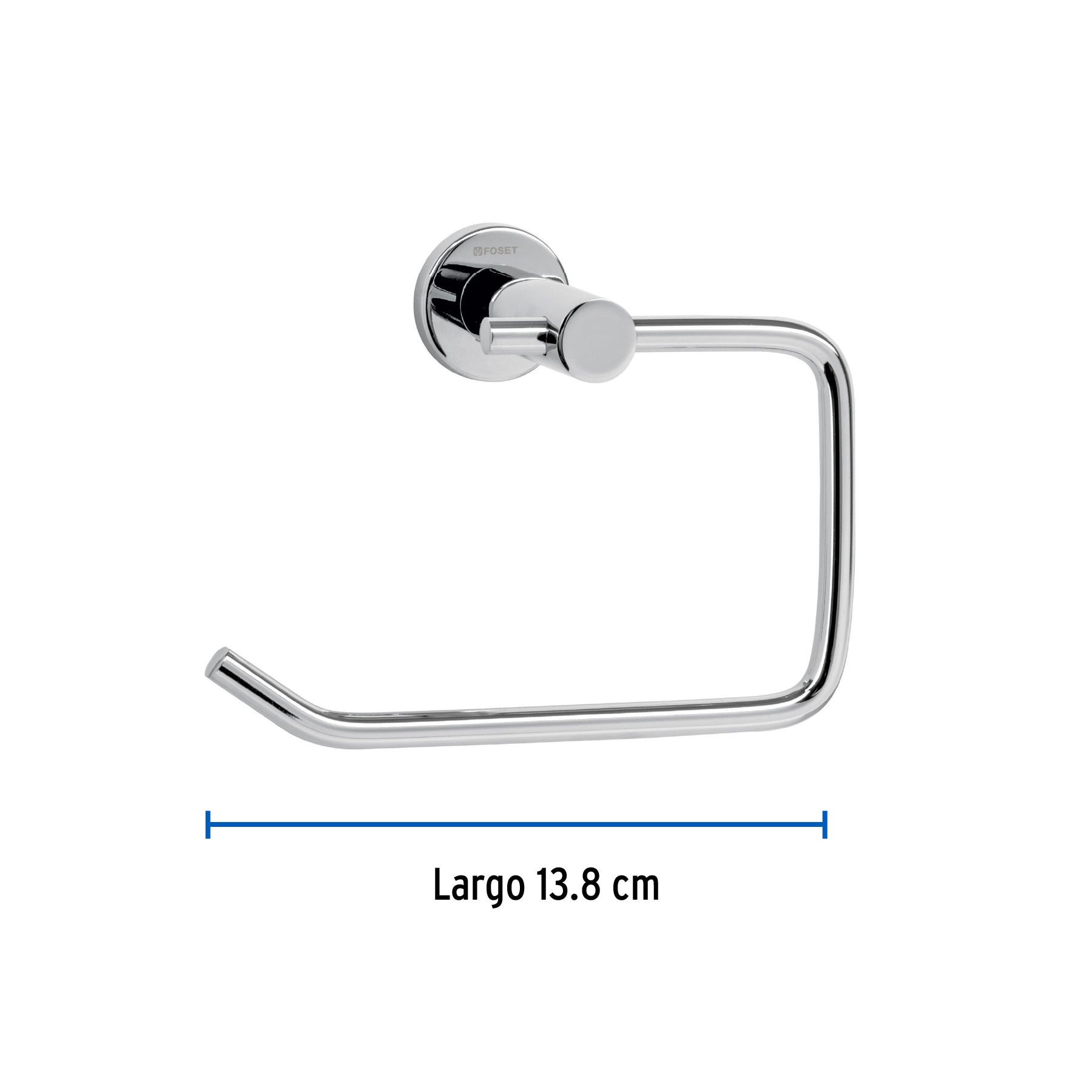 Portarrollo metálico acabado cromo, FOSET ELEMENT