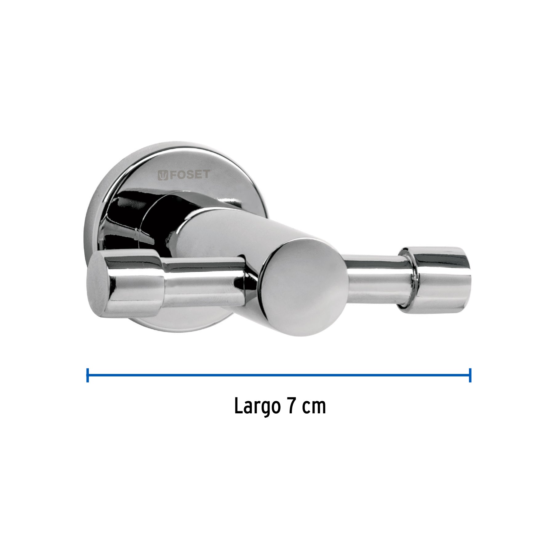 Gancho doble metálico cromo para toallas, FOSET ELEMENT