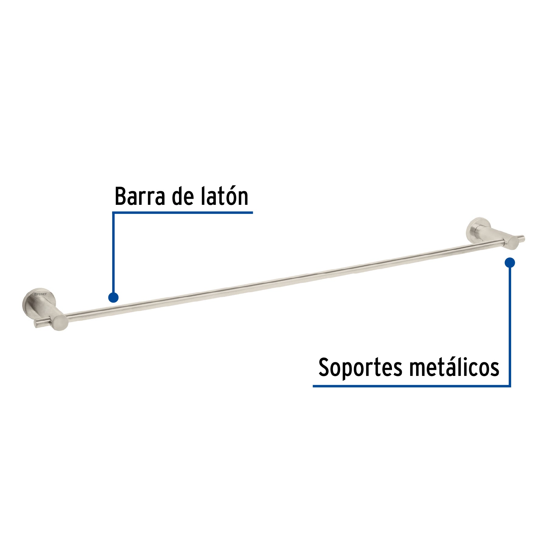 Toallero de barra de latón acabado satín, FOSET ELEMENT