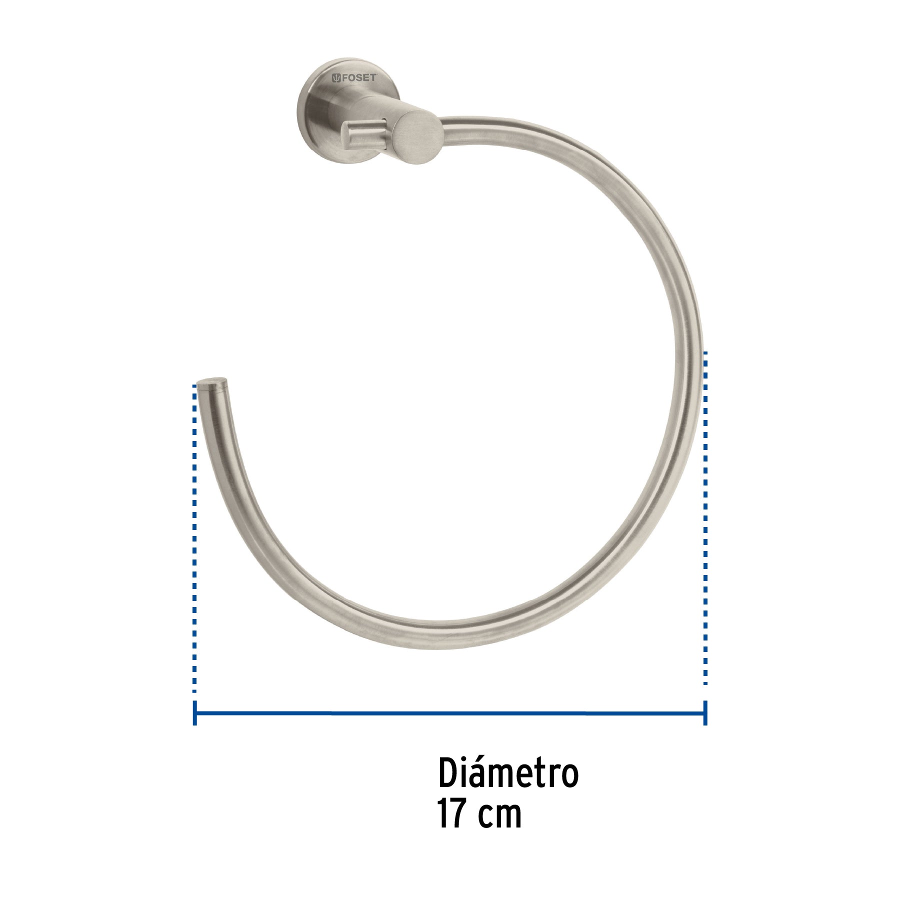 Toallero metálico de argolla acabado satín, FOSET ELEMENT