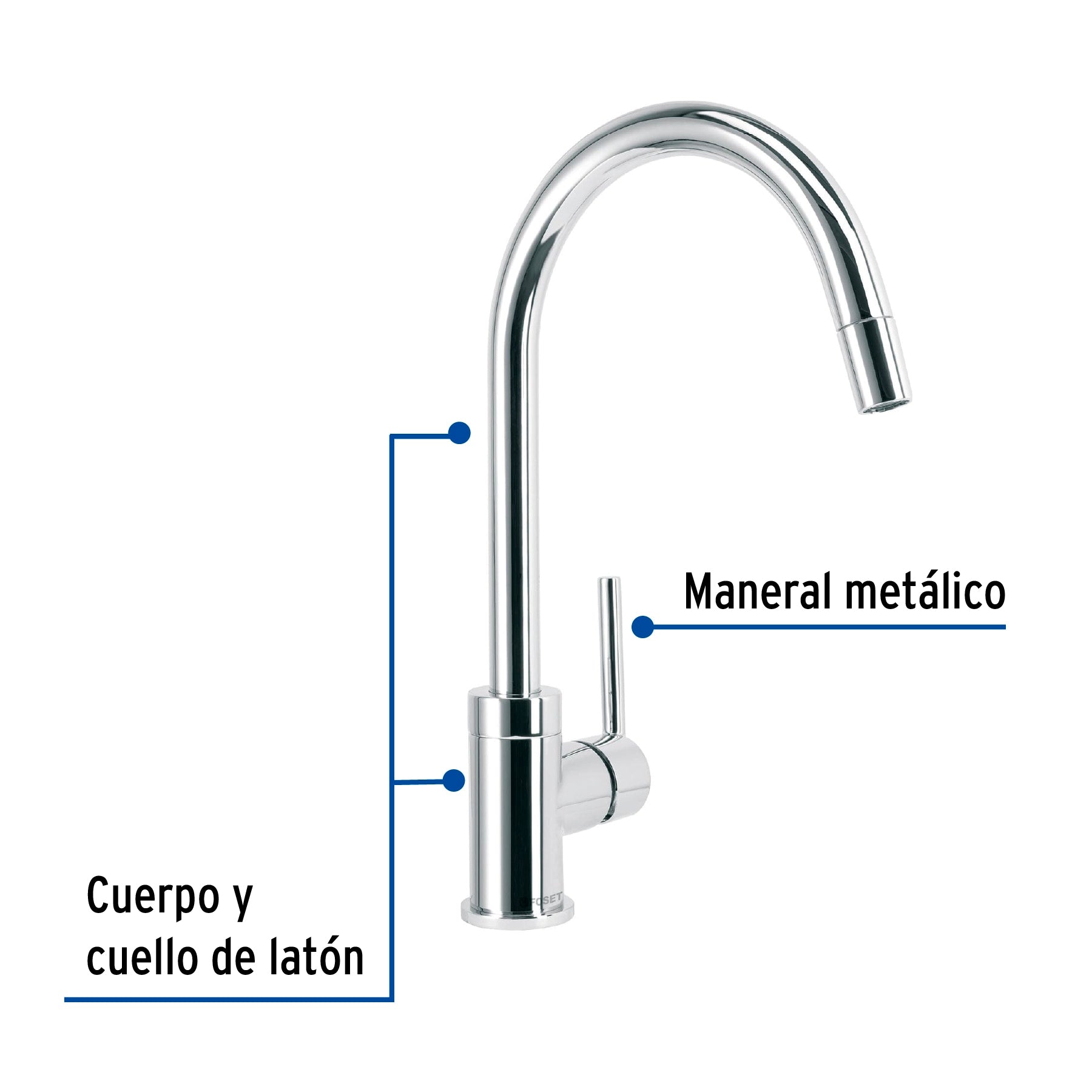 Monomando cromo nariz retráctil para fregadero, ELEMENT