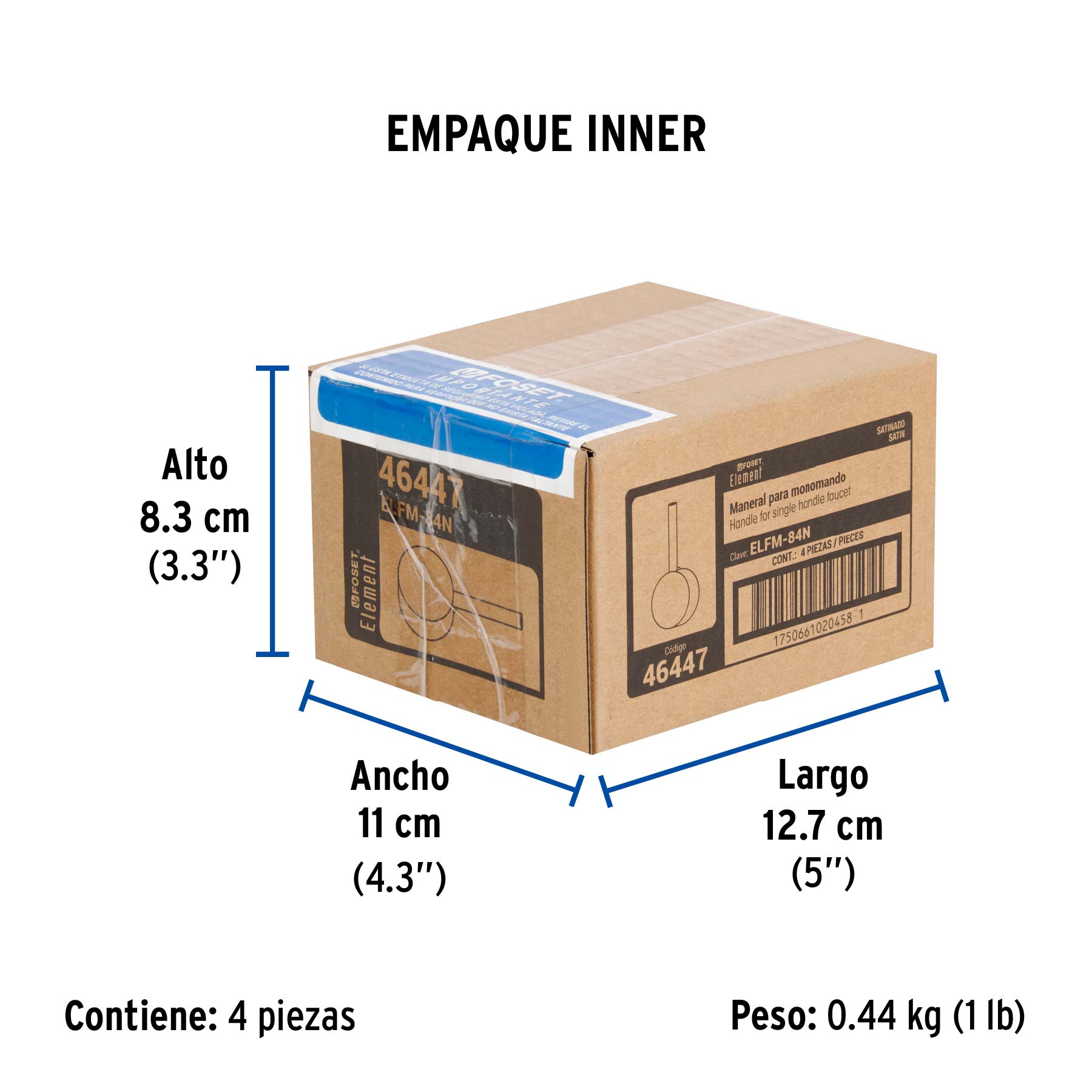 Maneral para monomando ELF-84, satín, ELEMENT - Empaque